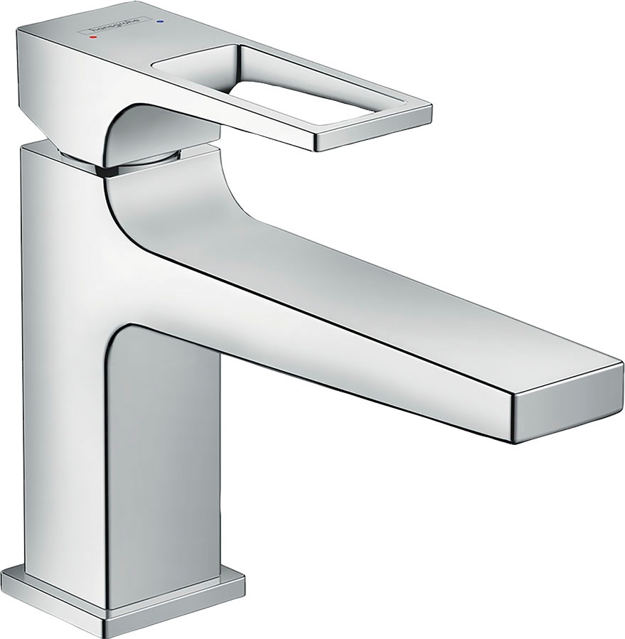 hansgrohe Waschtischarmatur "Metropol", 10cm, mit Bügelgriff und Push-Open Ablaufgarnitur, chrom