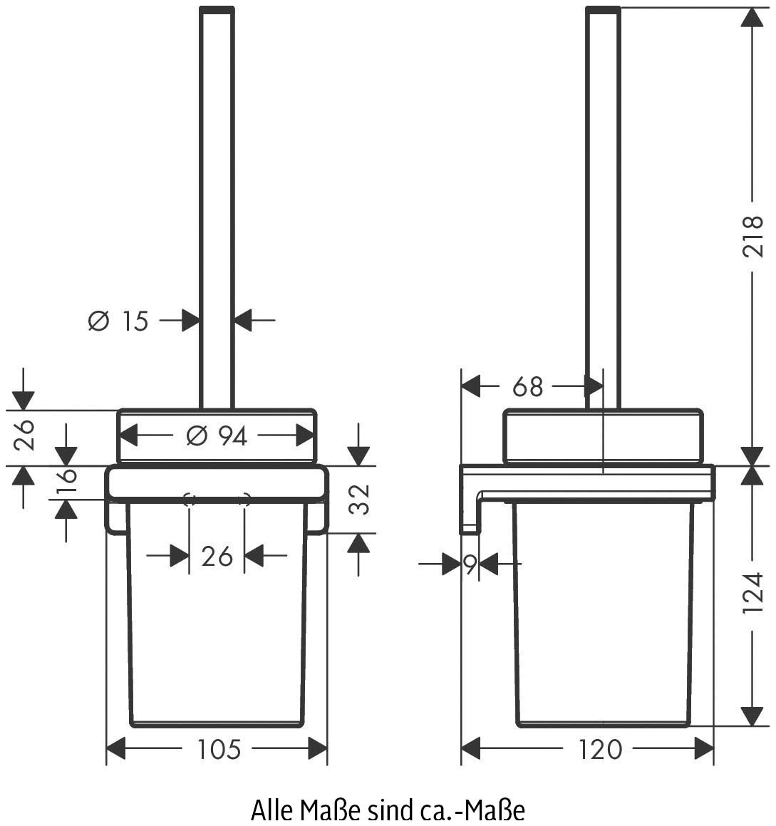 hansgrohe WC-Reinigungsbürste »AddStoris«, aus Metall-Glas, Wandmontage