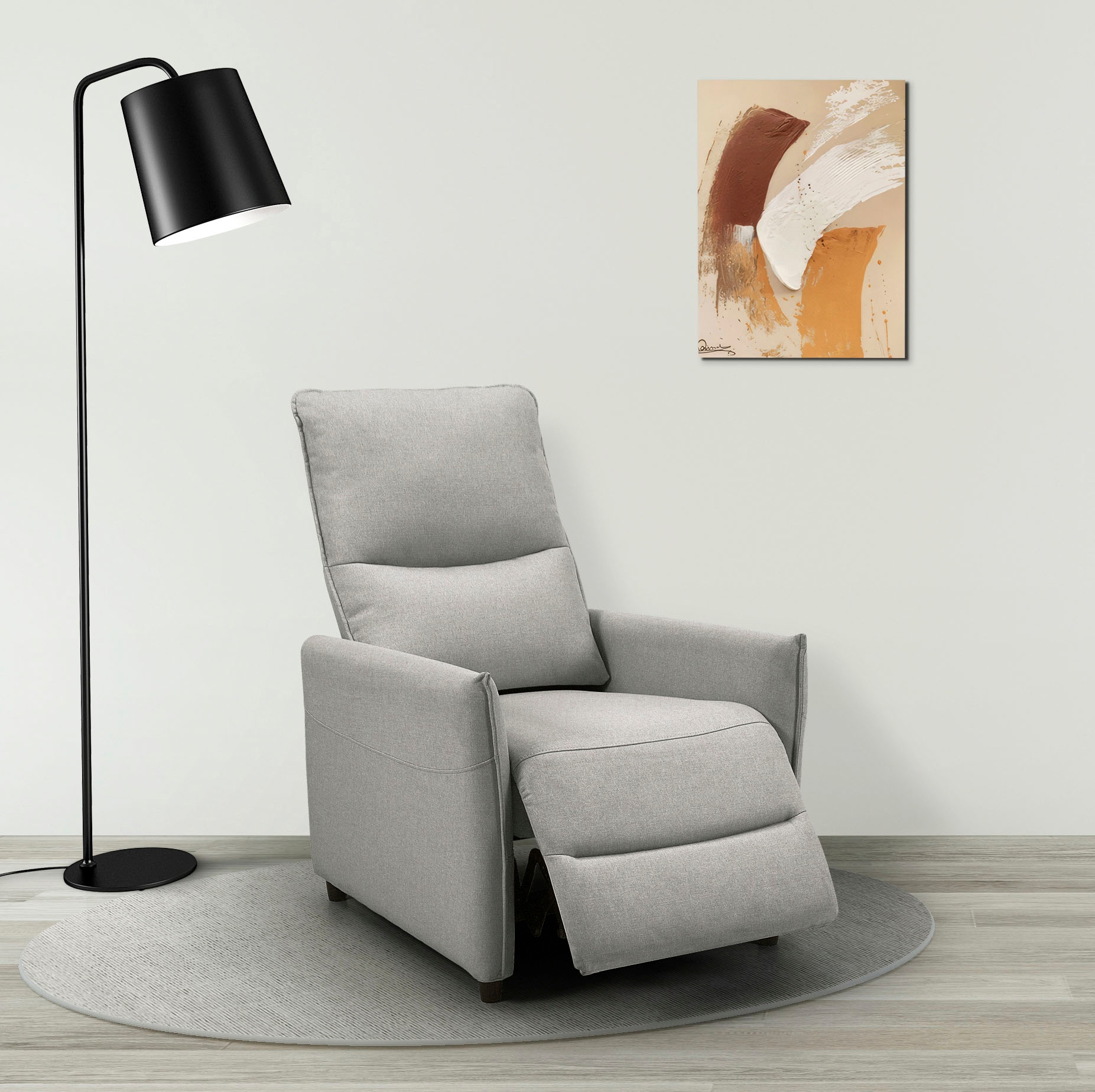 INOSIGN Relaxsessel »CURRIE, mit Liegefunktion, Webstoff-Bezug, Federkern,«, Ruhe-Sessel, Lese-Sessel, TV-Sessel