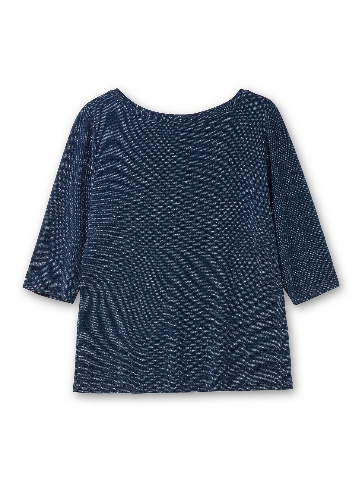 Sheego 3/4-Arm-Shirt »Große Größen«, mit Glitzergarn und U-Boot-Ausschnitt