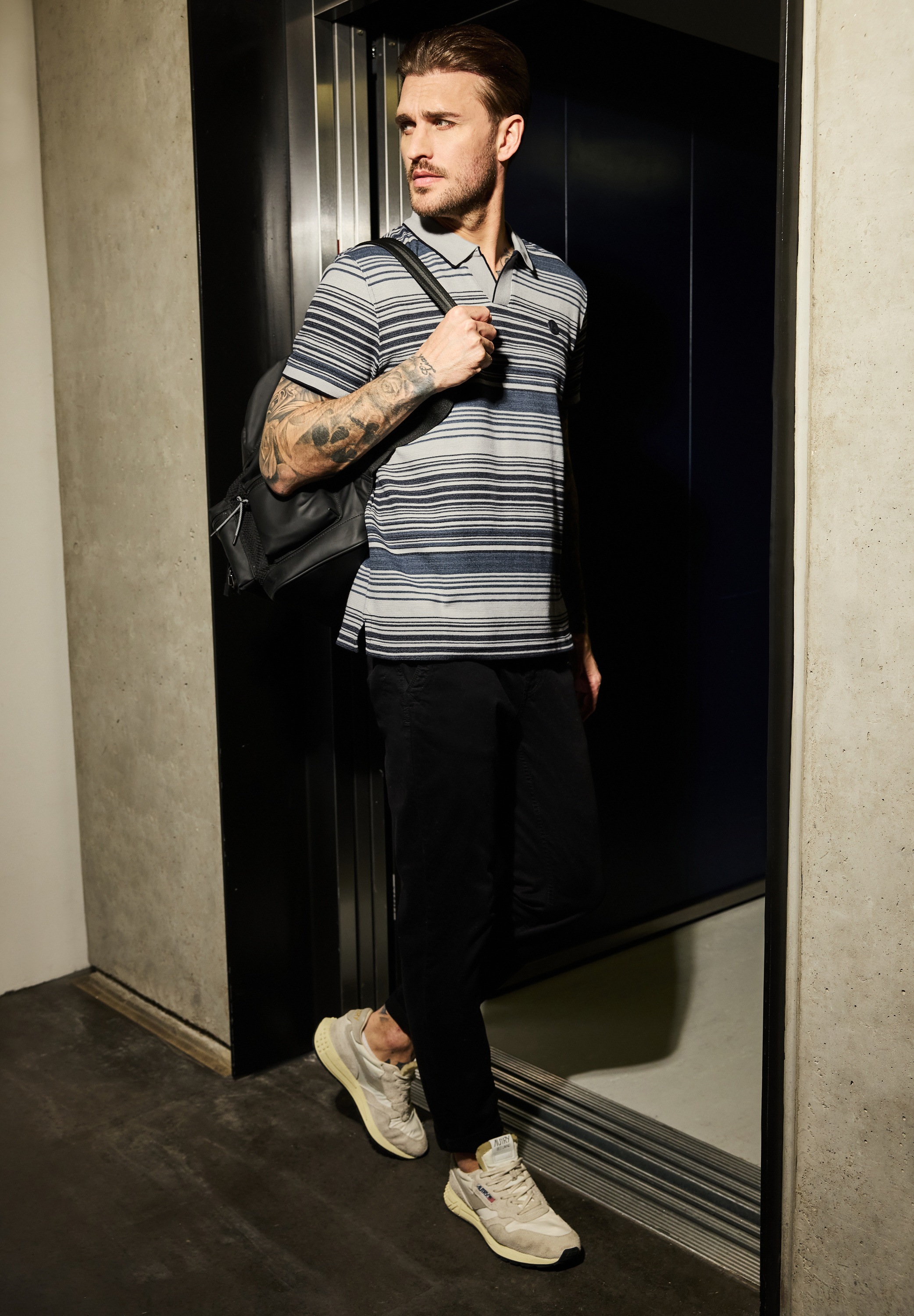 STREET ONE MEN Poloshirt aus Baumwolle mit Stretchante günstig online kaufen