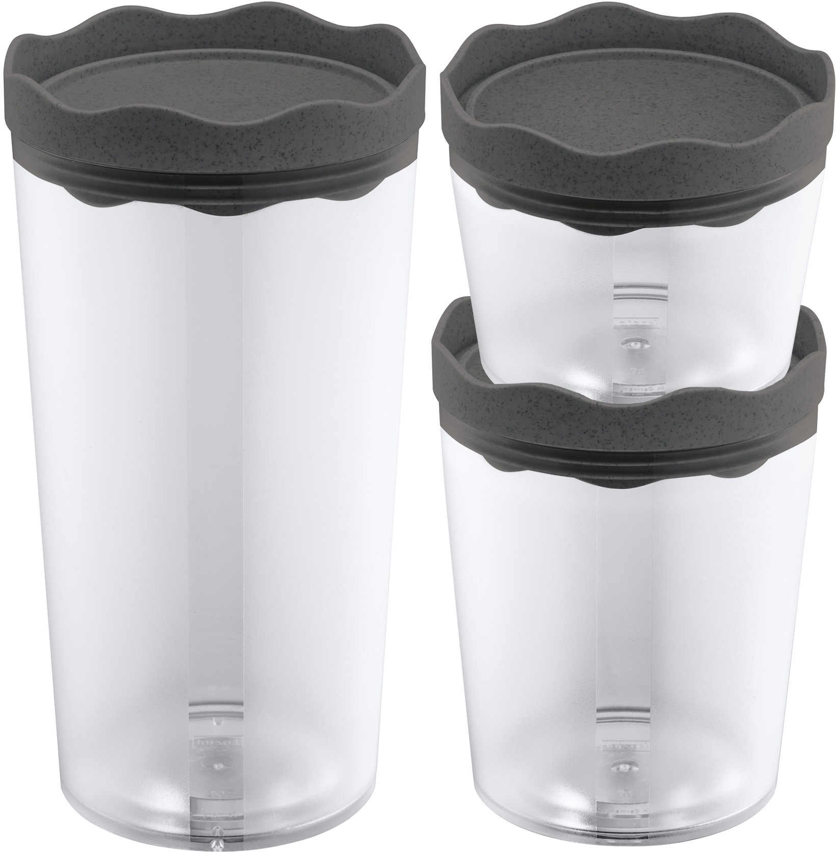 KOZIOL Frischhaltedose "PRINCE OSLO", B:11cm H:22cm, grau, Lebensmittelaufbewahrungsbehälter, spülmaschinengeeignet+Mikrowellen-,melaminfrei, Gr. S,