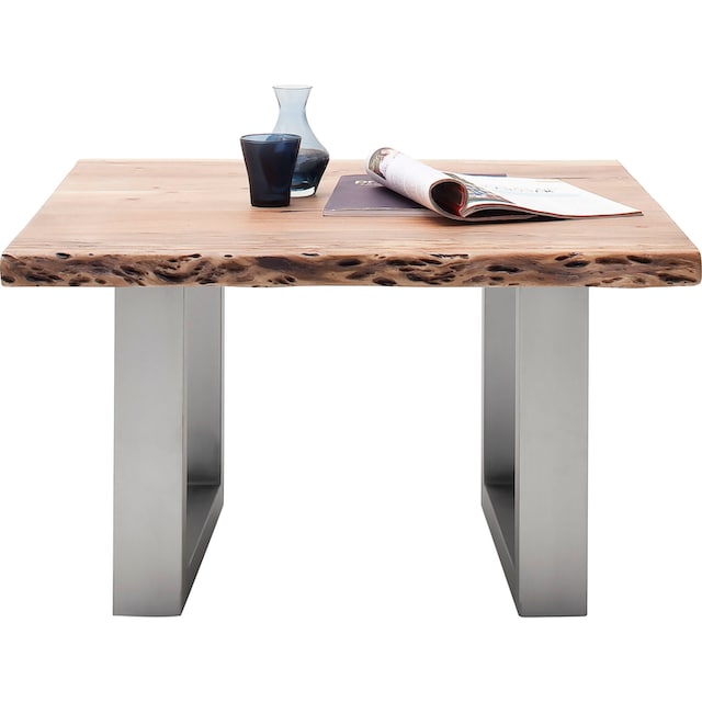 MCA furniture Couchtisch »Cartagena«, Couchtisch Massivholz mit Baumkante  und natürlichen Rissen und Löchern bestellen | BAUR