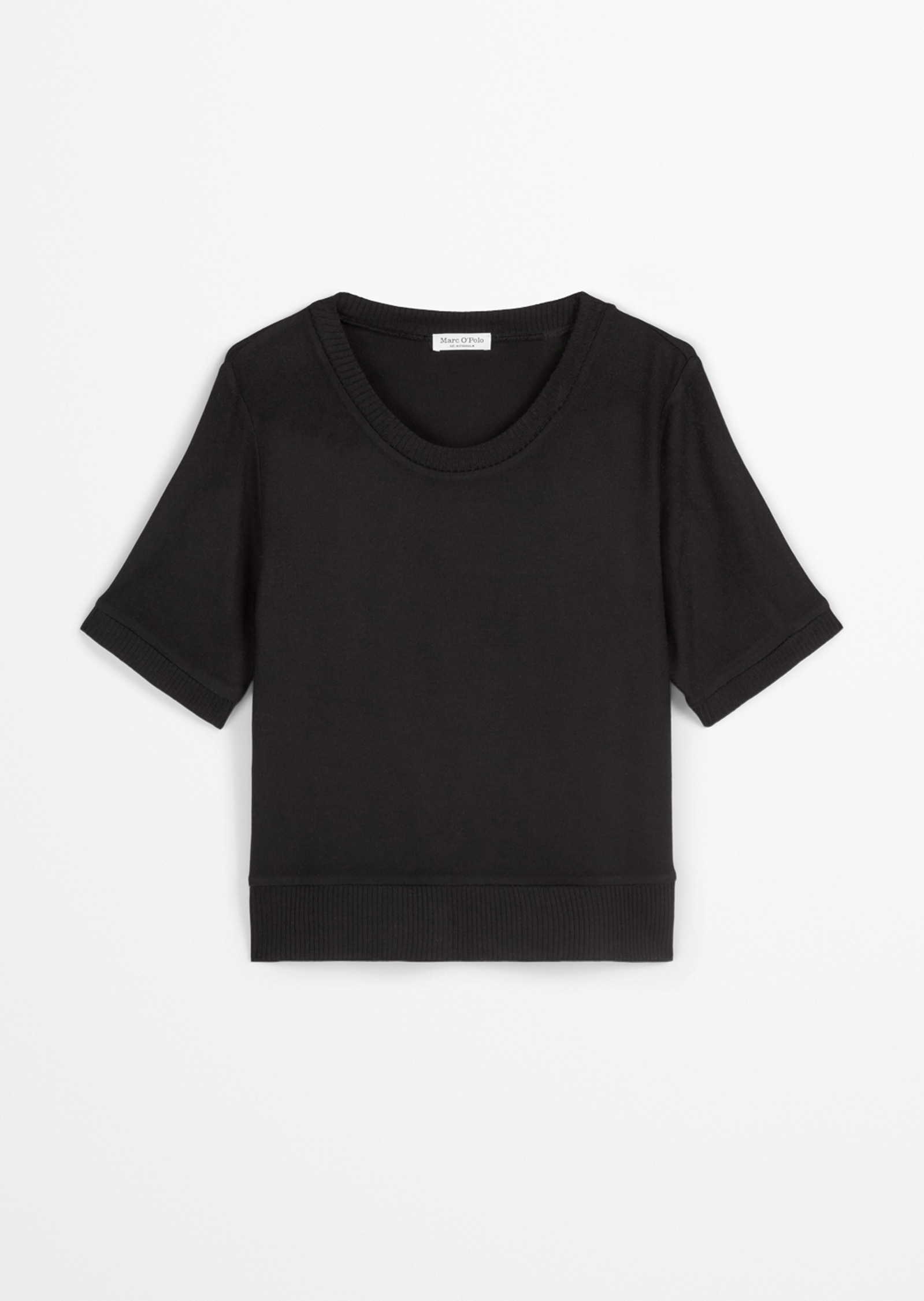 Marc OPolo Kurzarmshirt gerippte Abschlüsse, Rundhals, Halbarm, weich, Moda günstig online kaufen