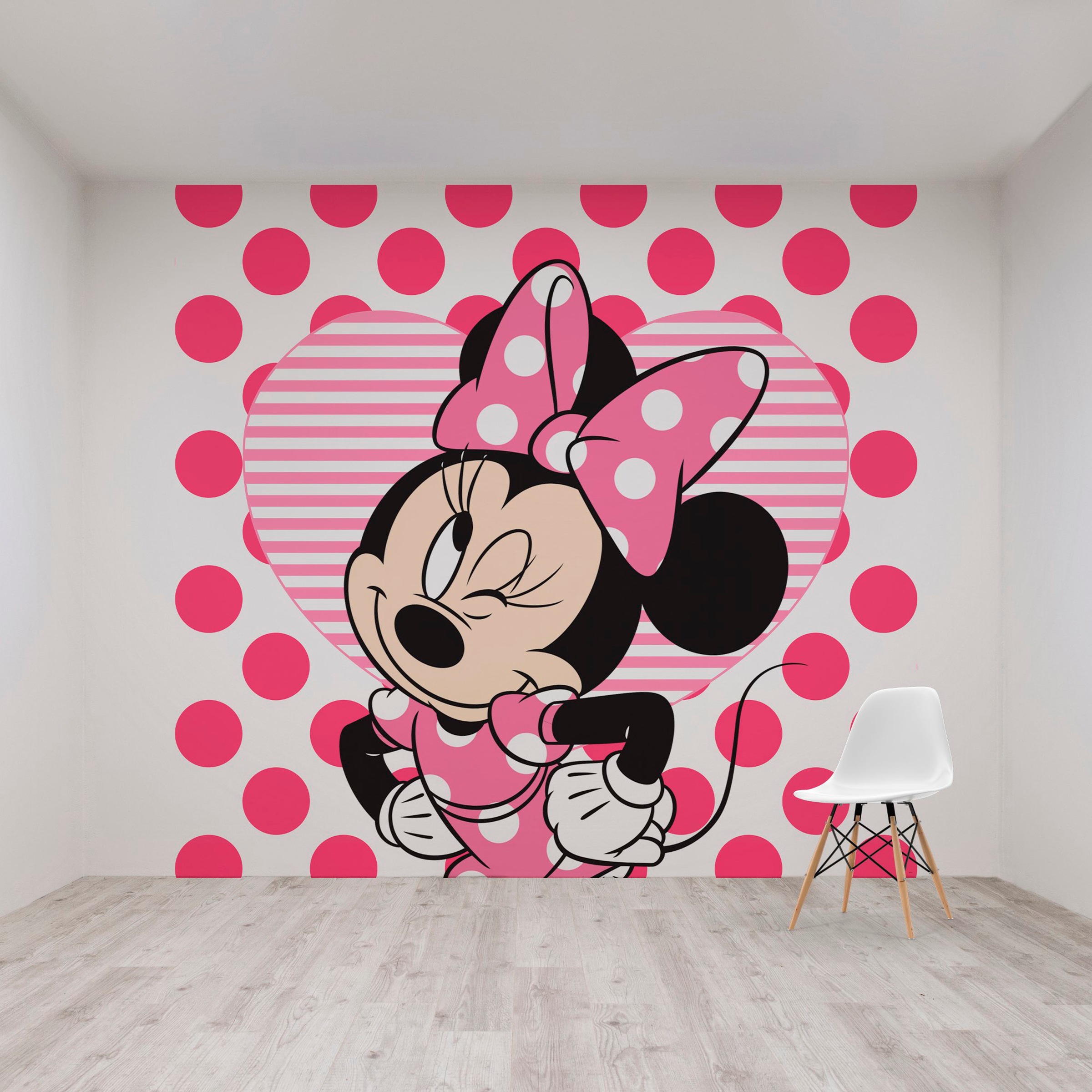 Disney Fototapete »Minnie mit Herz«, Rosa - 300x280cm