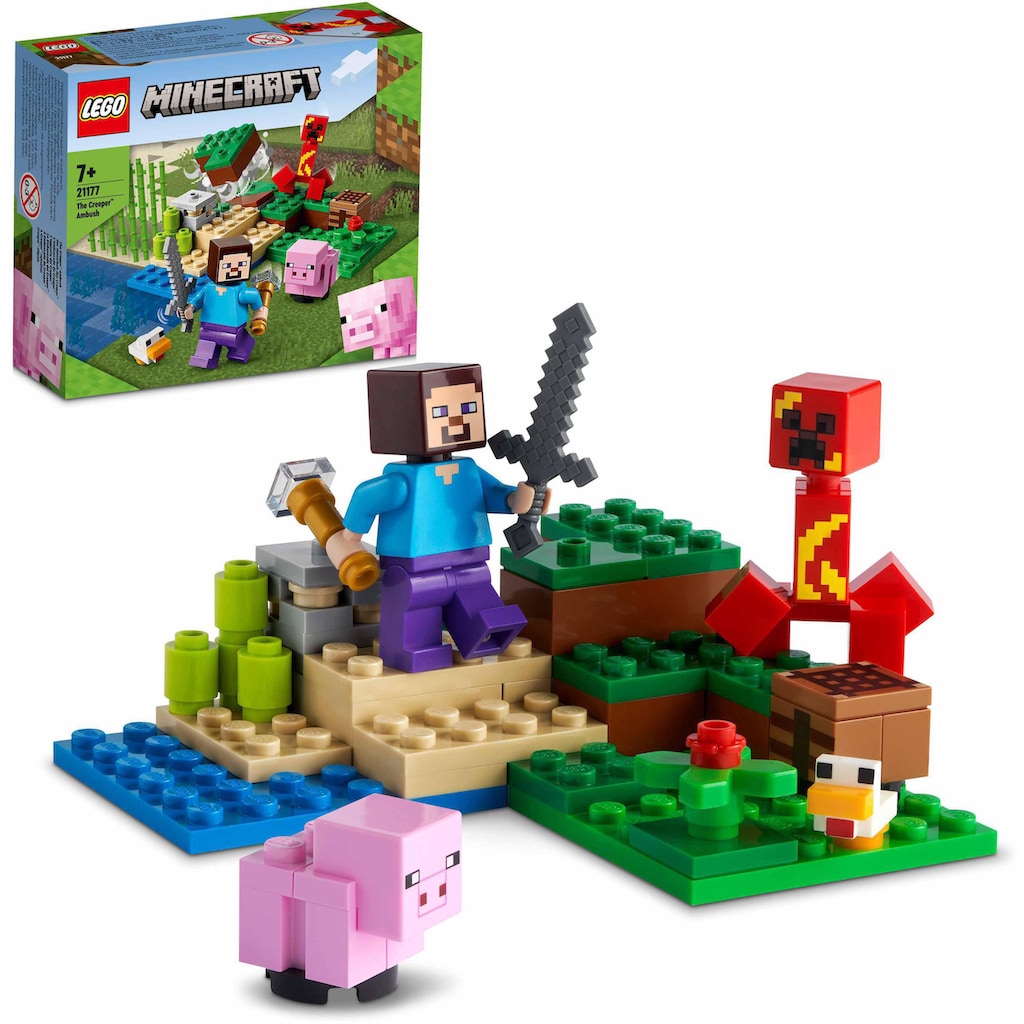 LEGO® Konstruktionsspielsteine »Der Hinterhalt des Creeper™ (21177), LEGO® Minecraft™«, (72 St.)