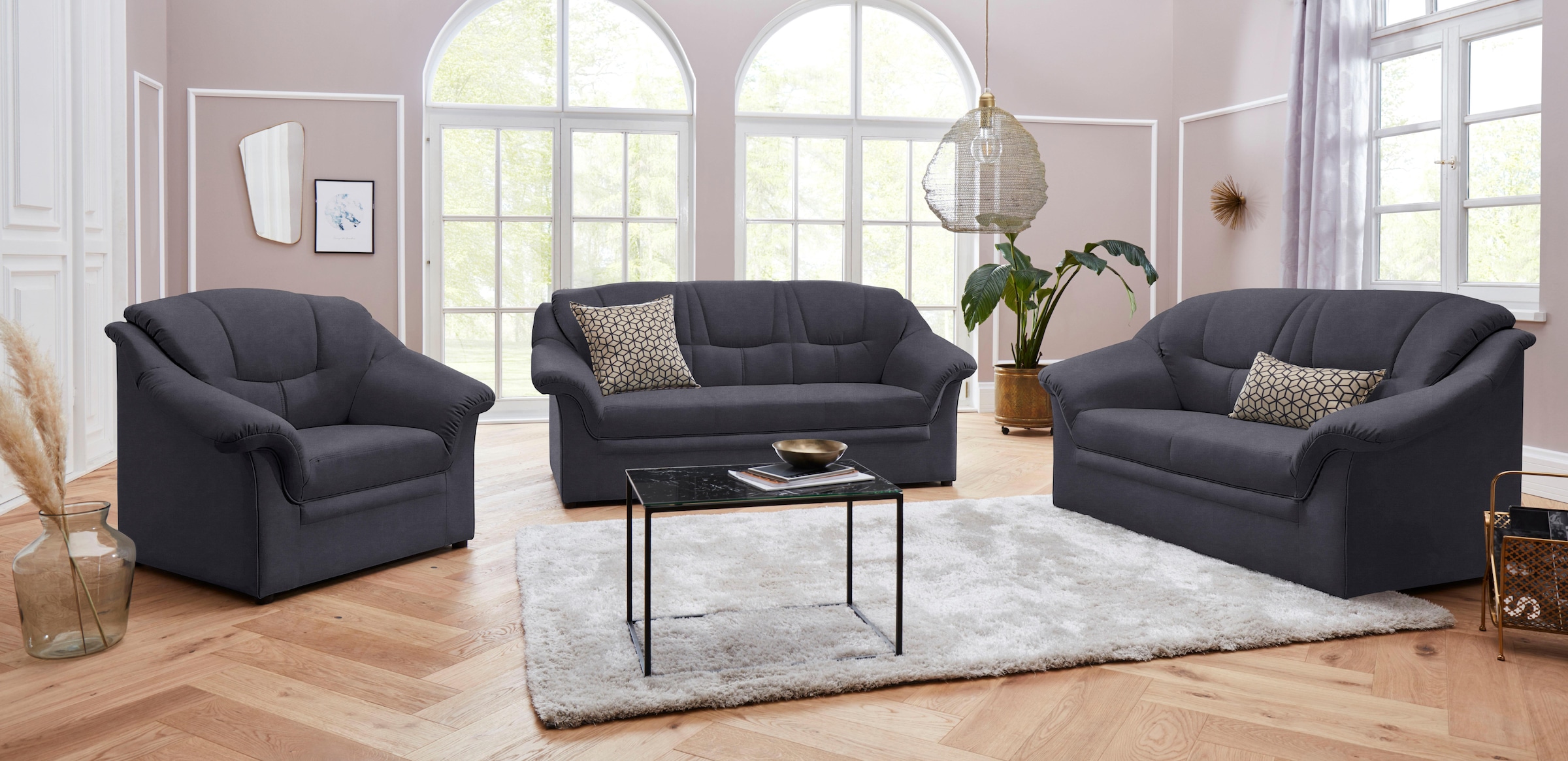 DOMO collection 2,5-Sitzer »Mezia kompakt für kleine Räume, Breite 184cm, komfortabel und zeitlos,«