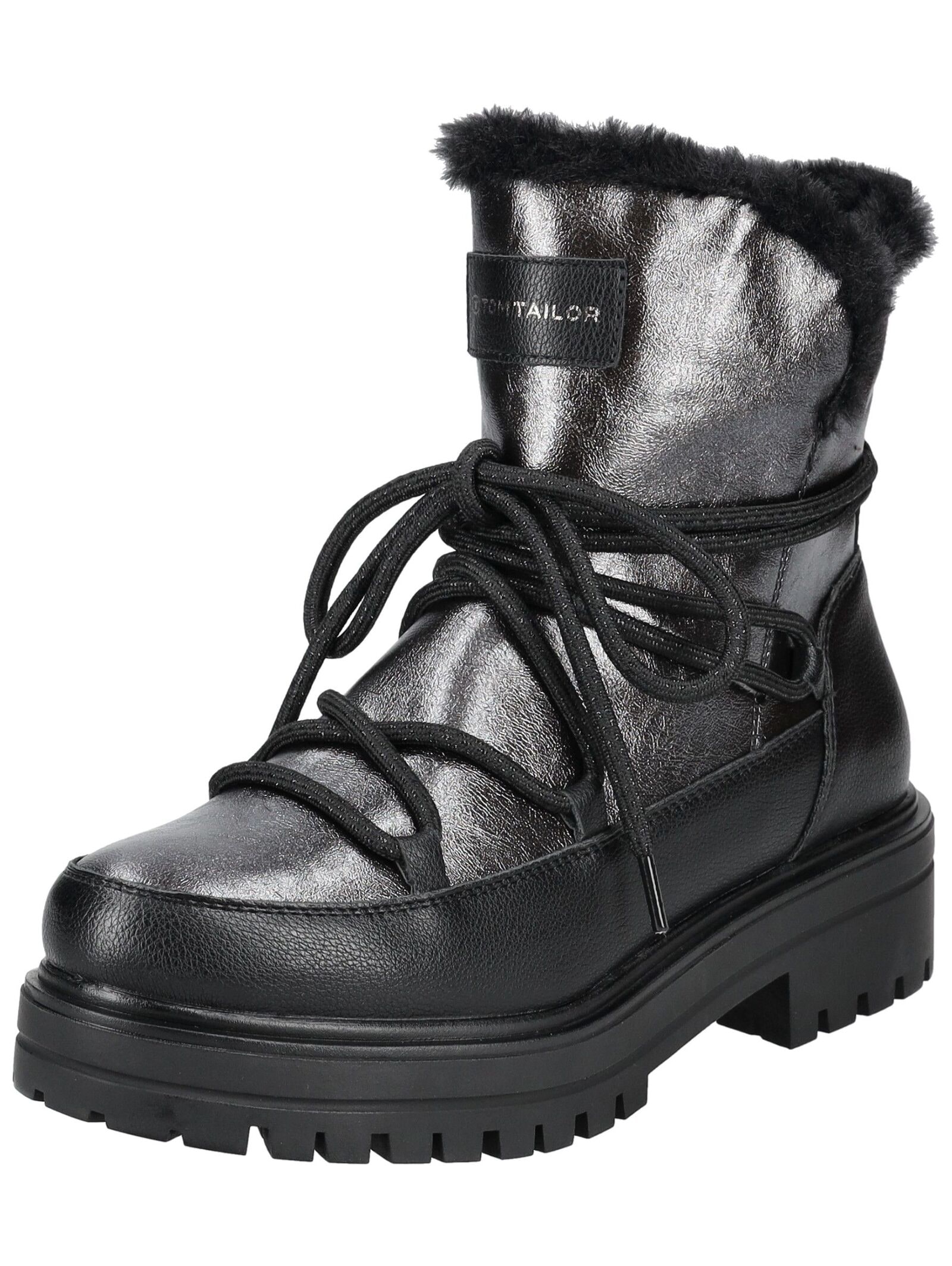 TOM TAILOR Schnürstiefelette "Tom Tailor Stiefelette Lederimitat/Textil" günstig online kaufen