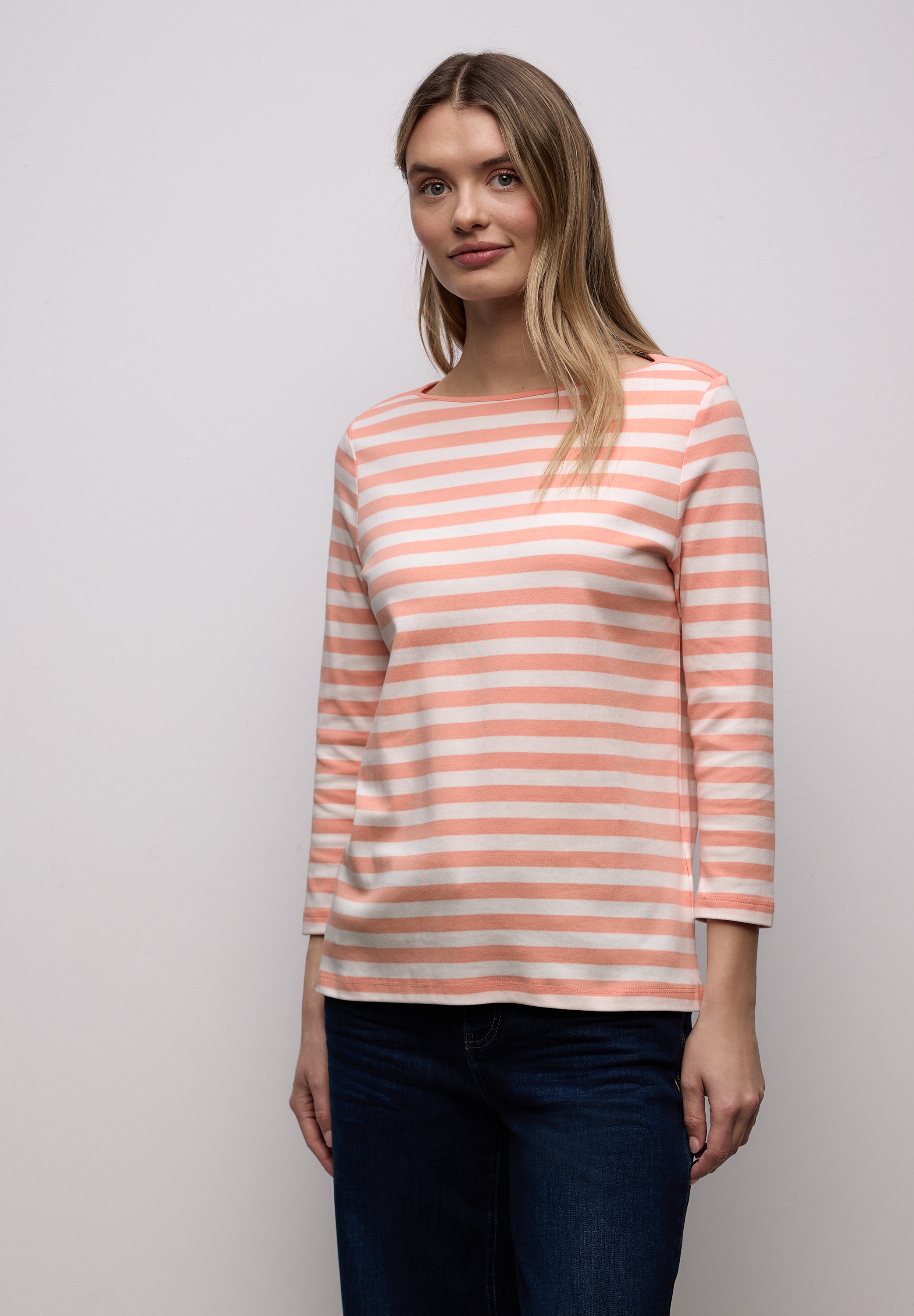 STREET ONE 3/4-Arm-Shirt aus reiner Baumwolle
