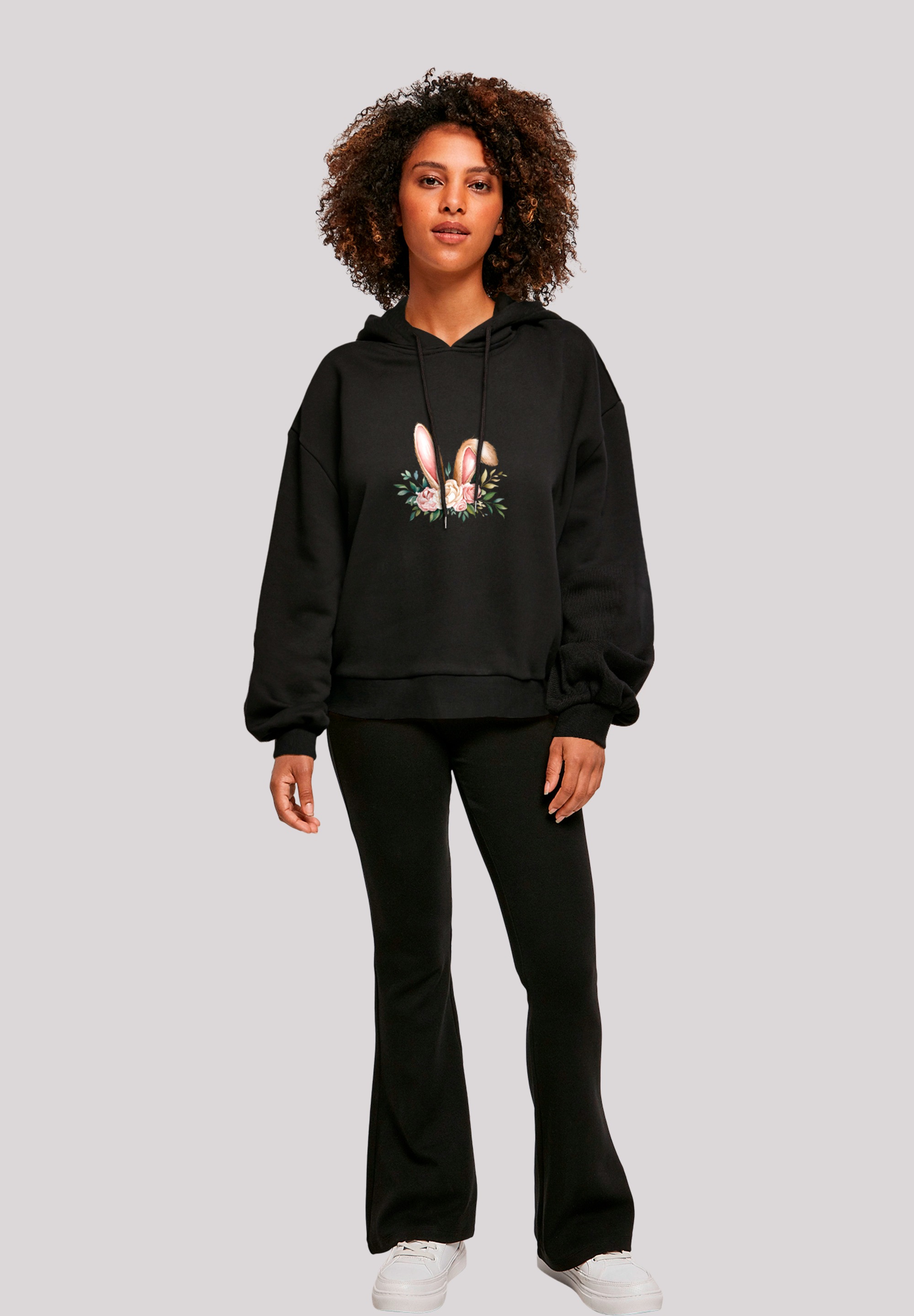 F4NT4STIC Sweatshirt »Blumen Osterhasen Ohren Dekor«, Premium Qualität