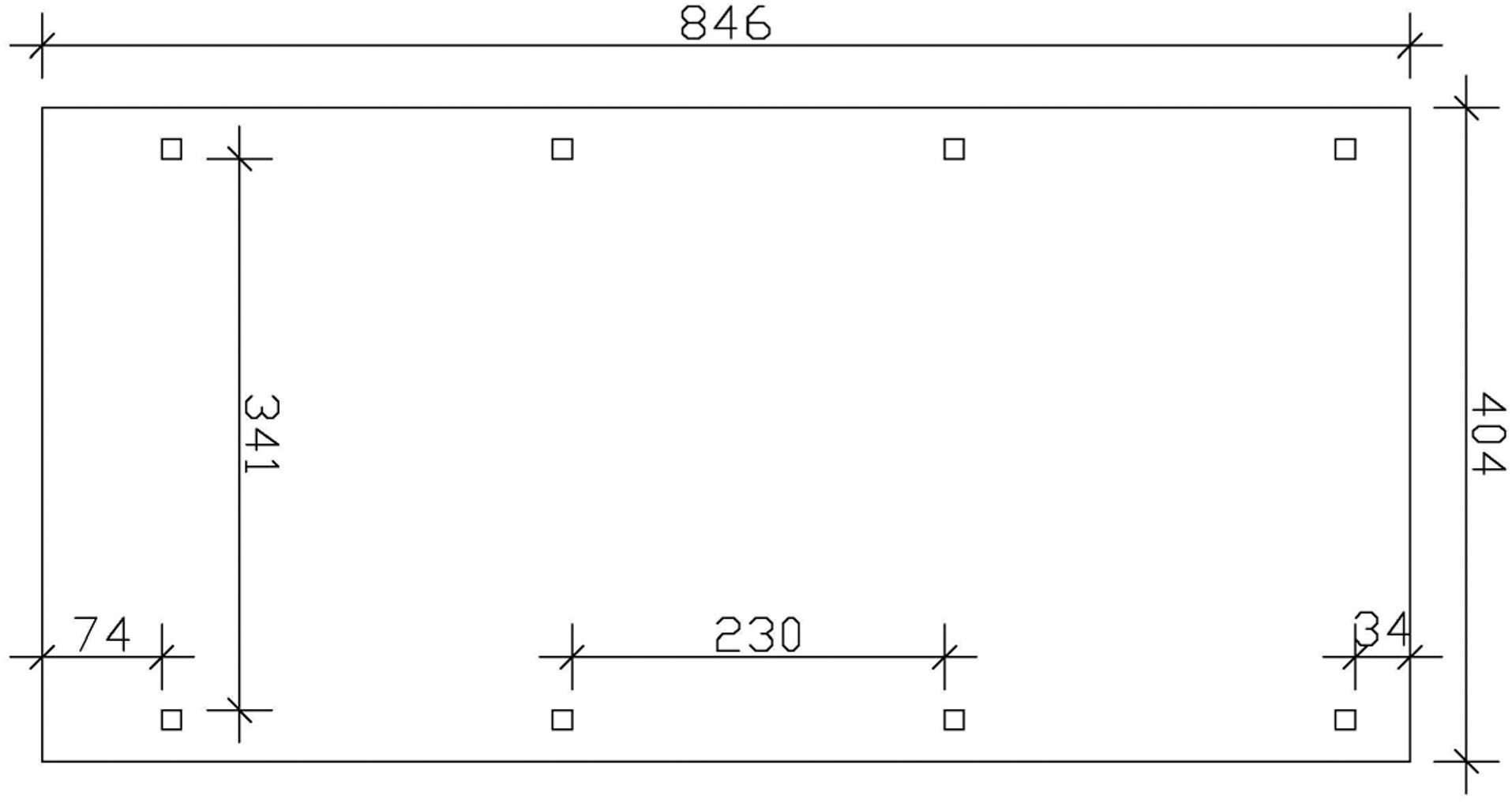 Skanholz Einzelcarport »Caravan-Emsland«, Holz, 341 cm, Anthrazit