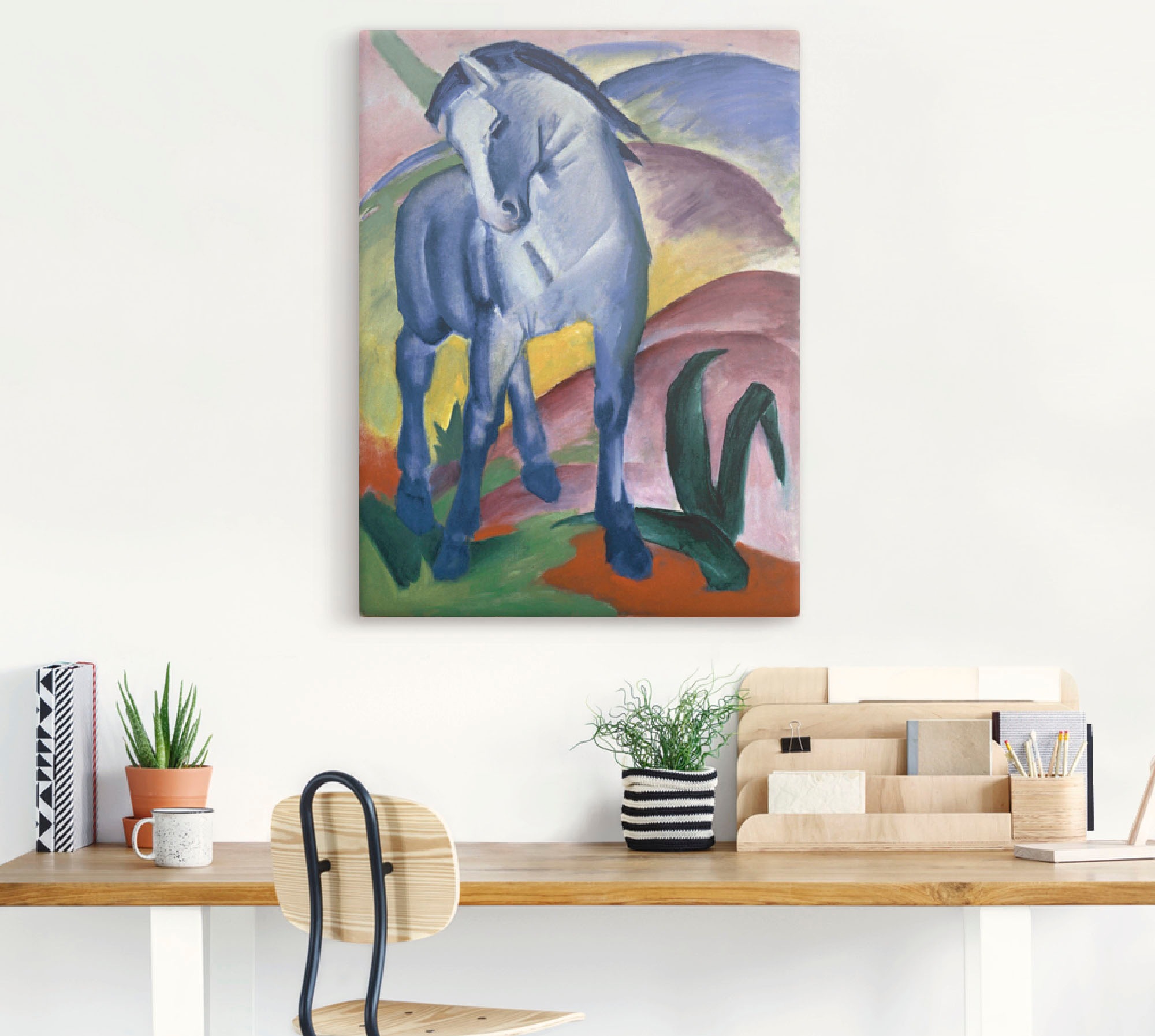 Artland Wandbild "Blaues Pferd I. 1911." Haustiere 1 Stk. tlg. als Leinwand günstig online kaufen