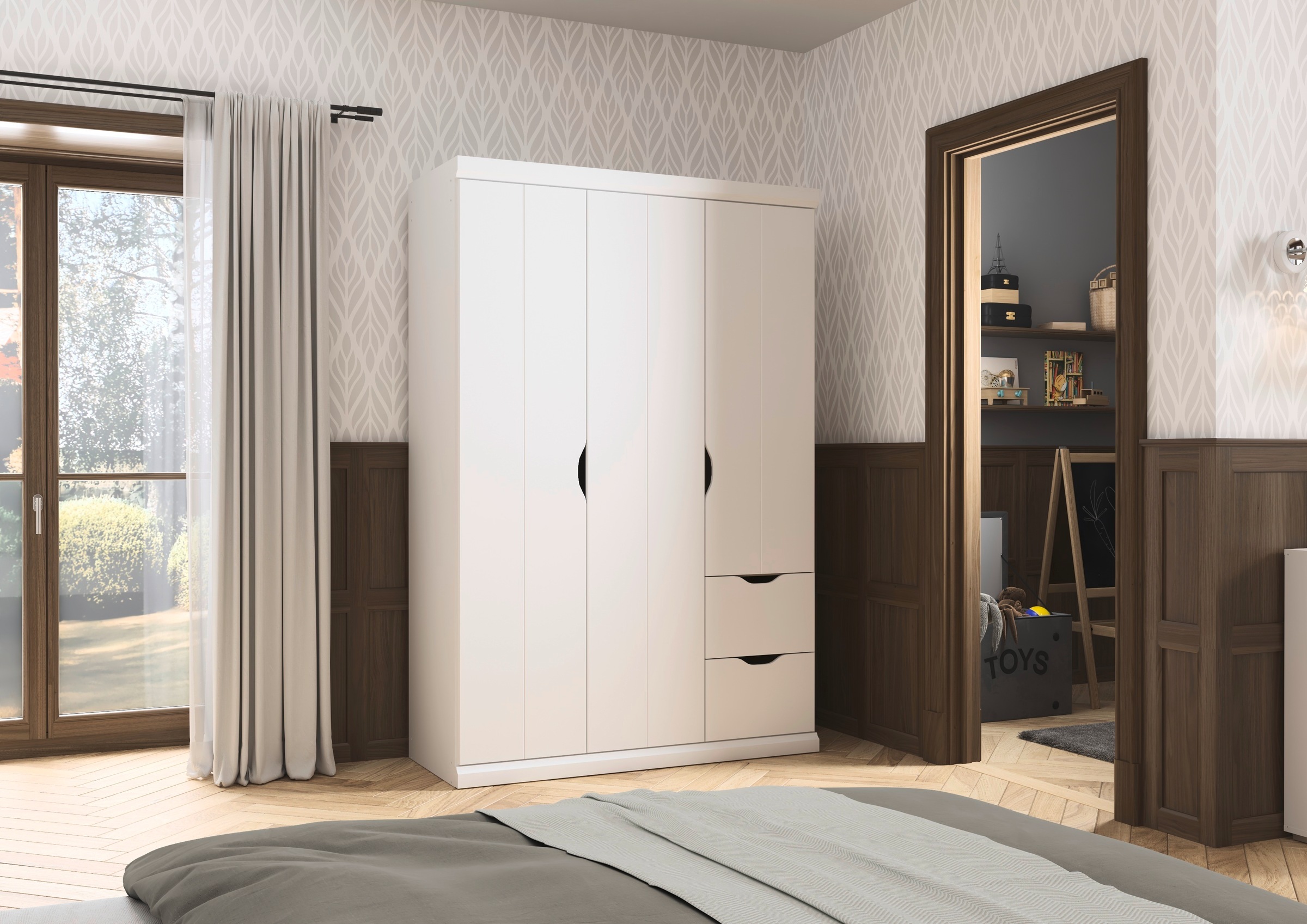 rauch Kleiderschrank »Marlene«, (in 3 verschiedenen Ausstattungen BASIC/CLASSIC/PREMIUM), in 3 Breiten 91/136/181 cm im Landhaus-Stil MADE IN GERMANY