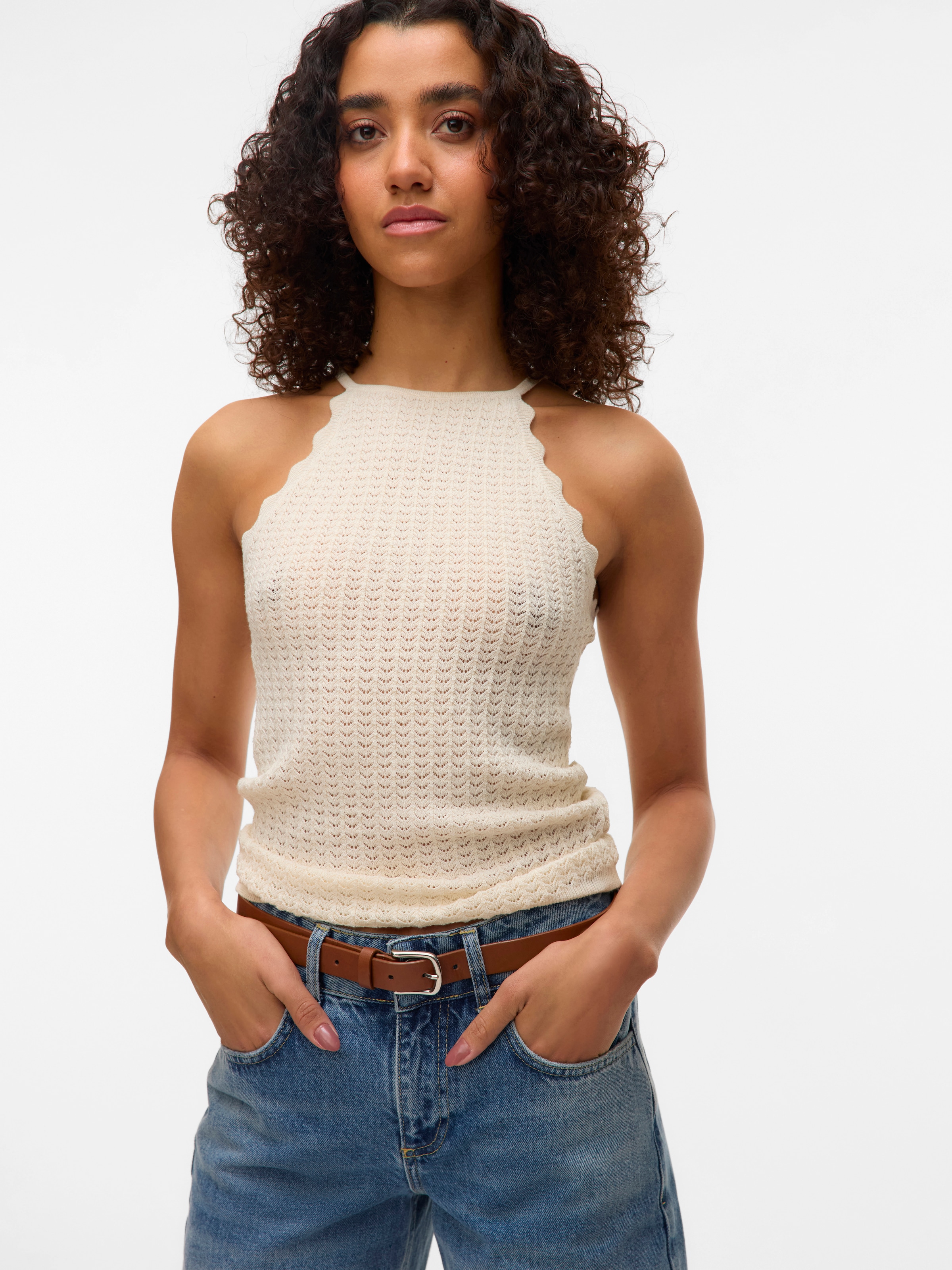 Vero Moda Stricktop "VMPANAMA SL KNIT TOP VMA NOOS", im tollen Ajour-Strick günstig online kaufen
