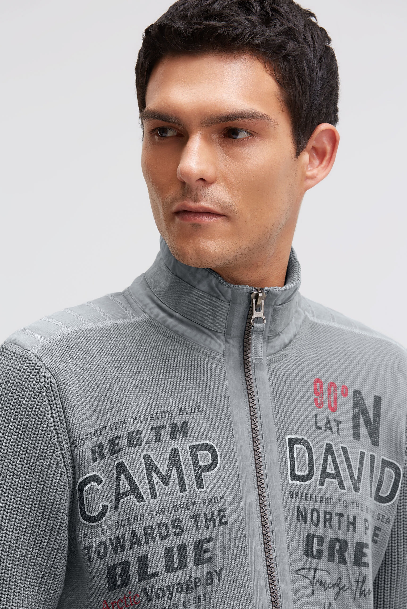 CAMP DAVID Strickjacke mit Reißverschlusstaschen
