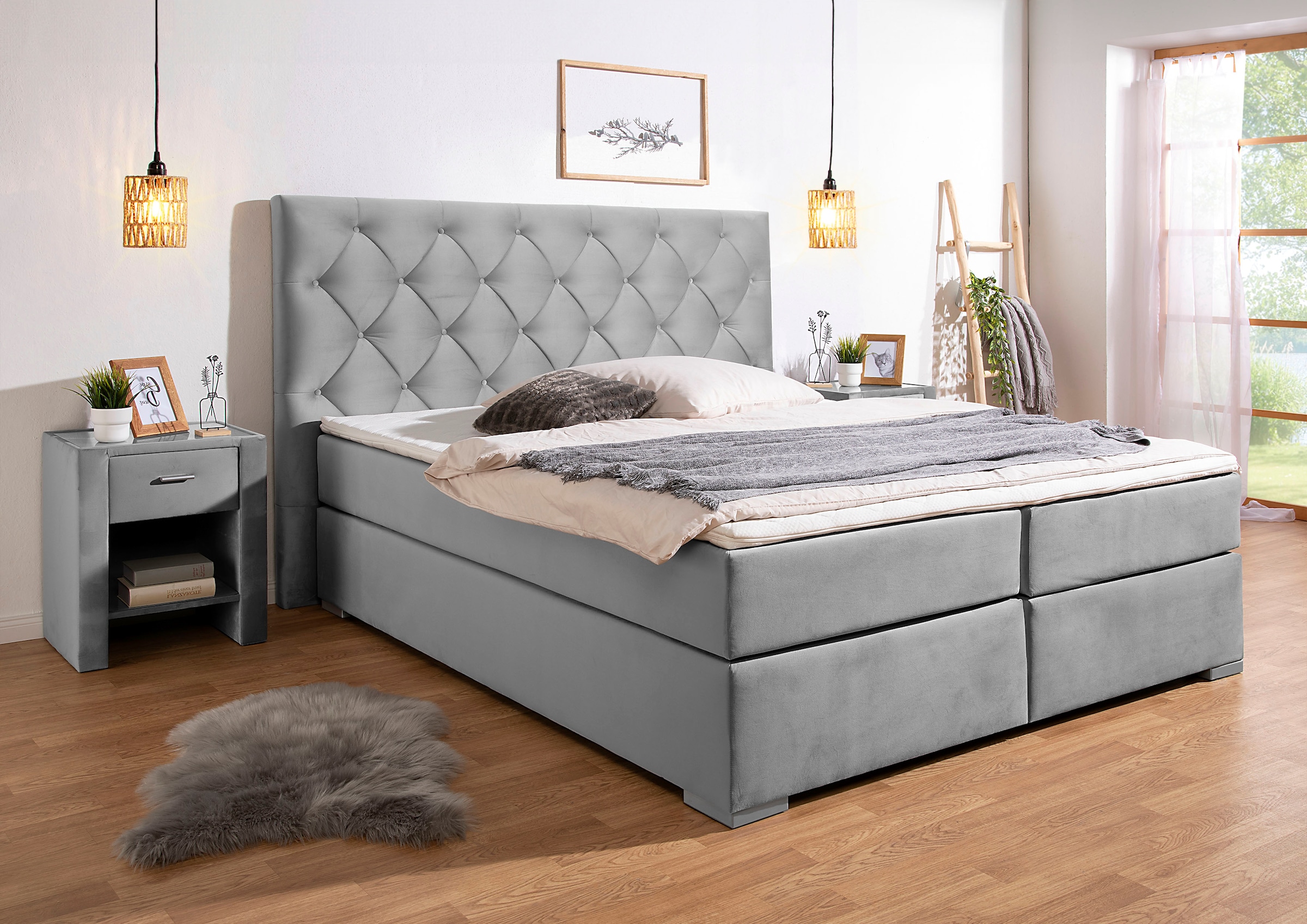 Home affaire Boxspringbett ""Chalon"", inkl. Topper, Matratze in H2, H3 ode günstig online kaufen