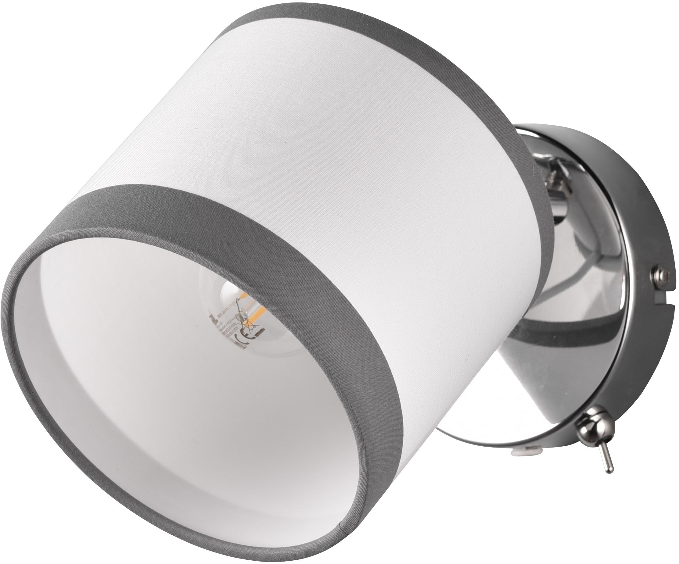 REALITY Leuchten Deckenstrahler »DAVOS, Deckenlampe mit Stoffschirm exkl 2xE14 max 28W Ø30cm Höhe 22cm«, 1 flammig, Leuchtmittel E14 | Leuchtmittel wechselbar, Deckenleuchte Küche Schlafzimmer Wohnzimmer Stoffschirm zweifarbig