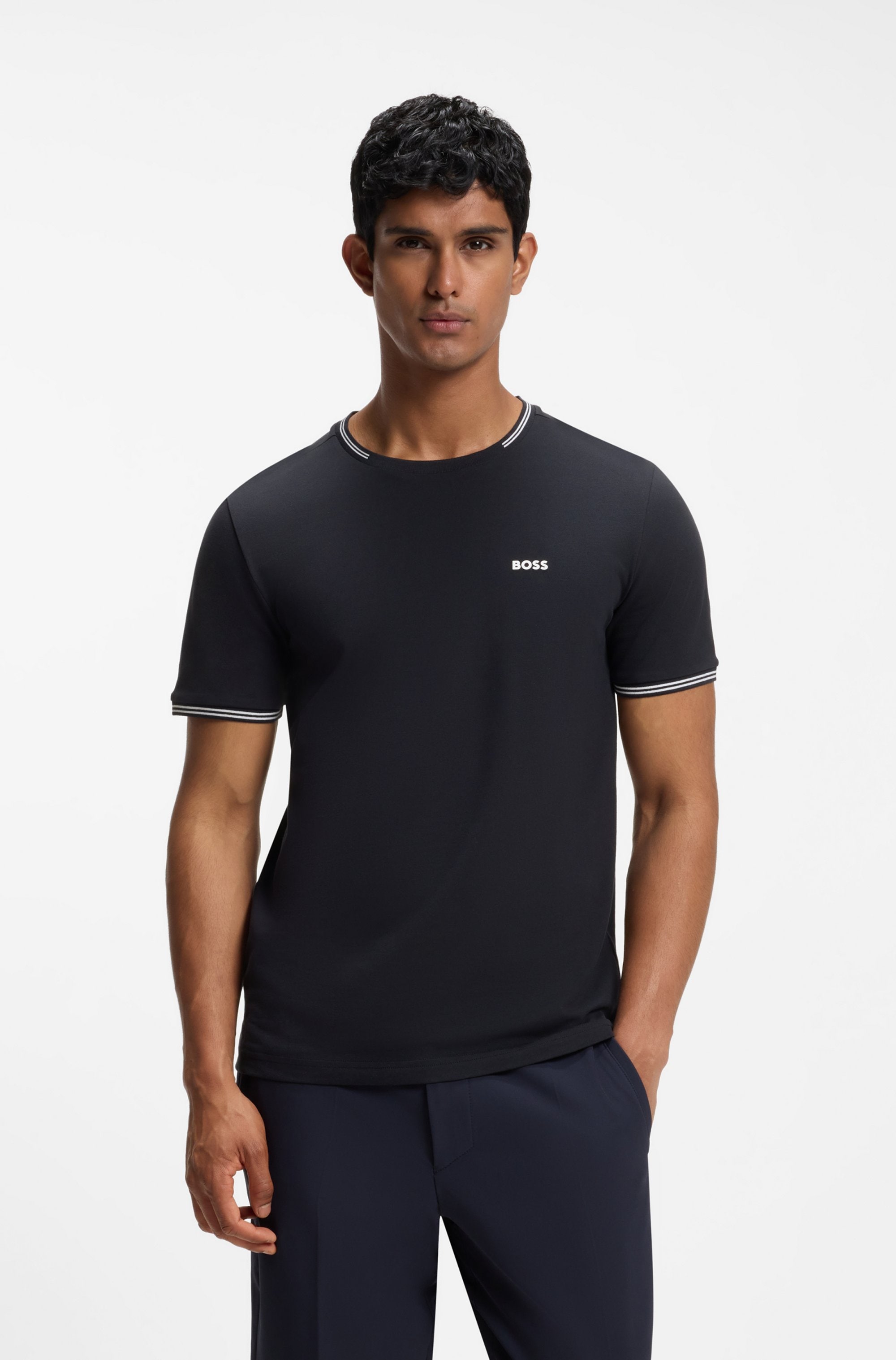 BOSS GREEN T-Shirt "Taul Stretch-Baumwoll-Pique" aus softem Stretch-Baumwoll-Piqué, Regular Fit, Kühlend