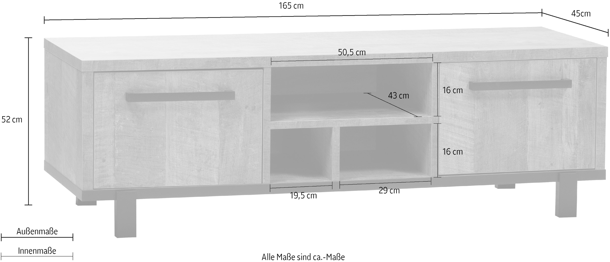 OMG Design TV-Schrank »Malaga Lowboard«, in zwei Breiten