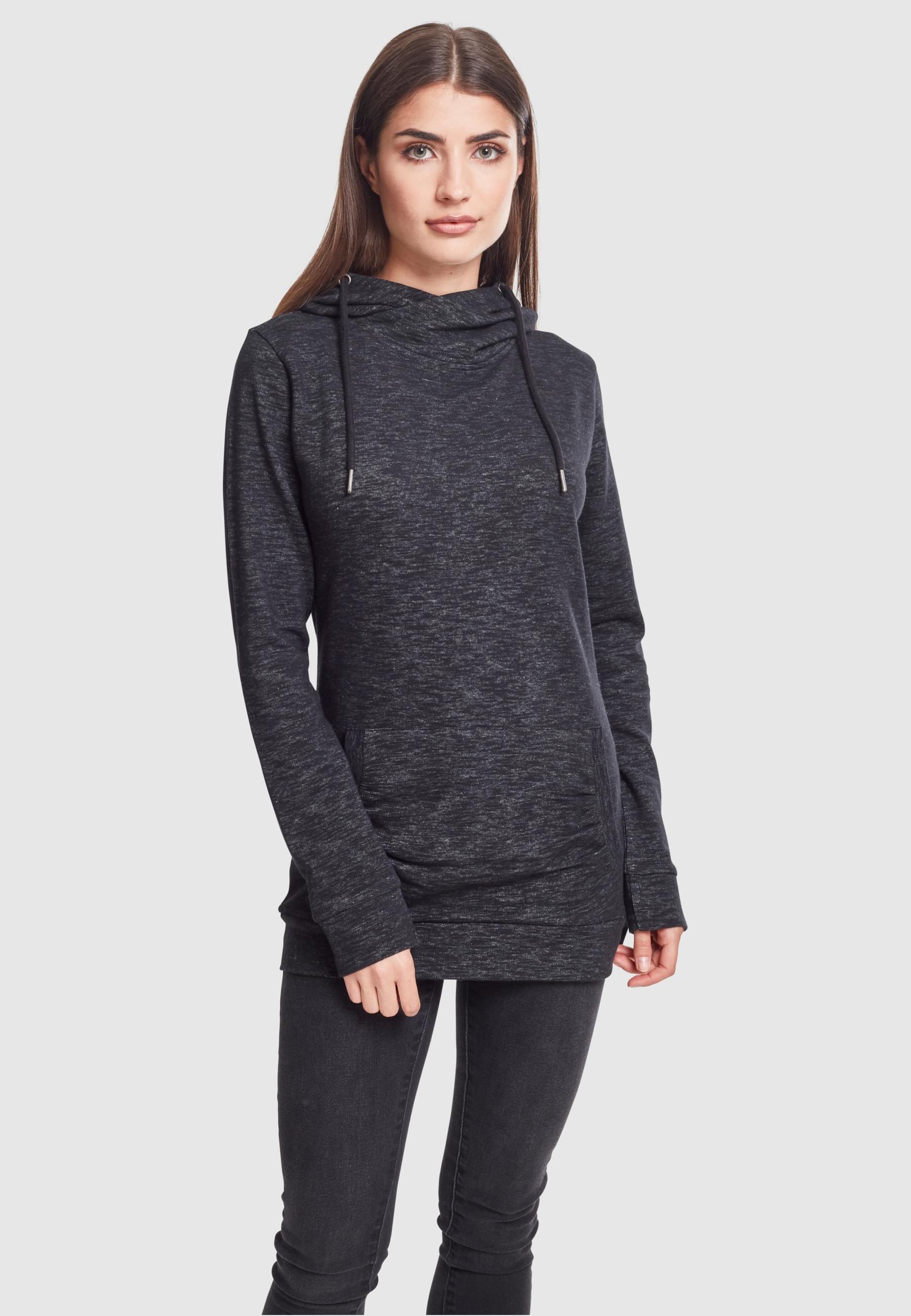 URBAN CLASSICS Rundhalspullover »Urban Classics Damen Ladies Slub Terry High Neck Hoody«, (1 tlg.)