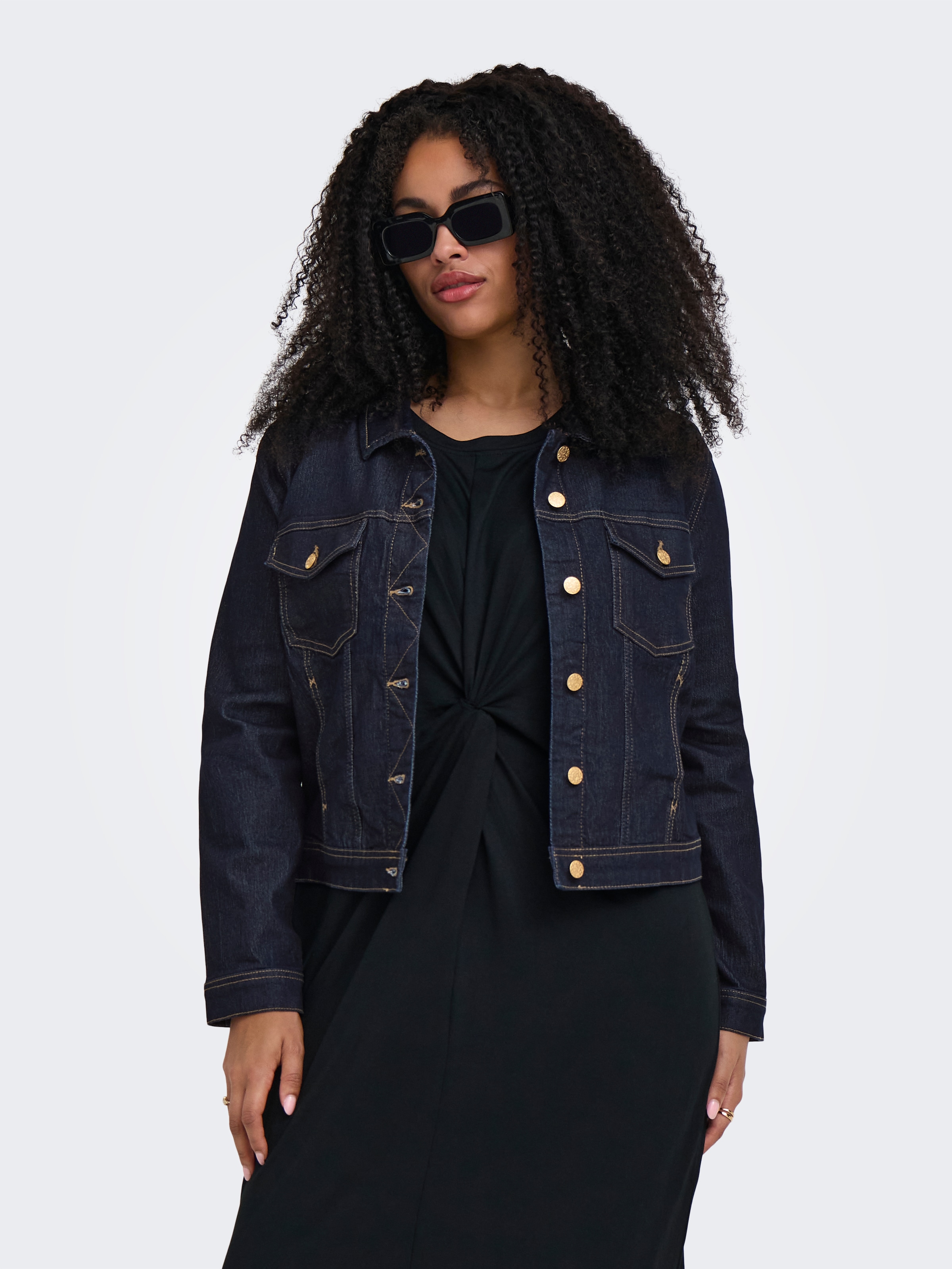 ONLY CARMAKOMA Jeansjacke "CARWESPA LS RINSE JACKET DNM NOOS" Baumwollmischung, Regular Fit