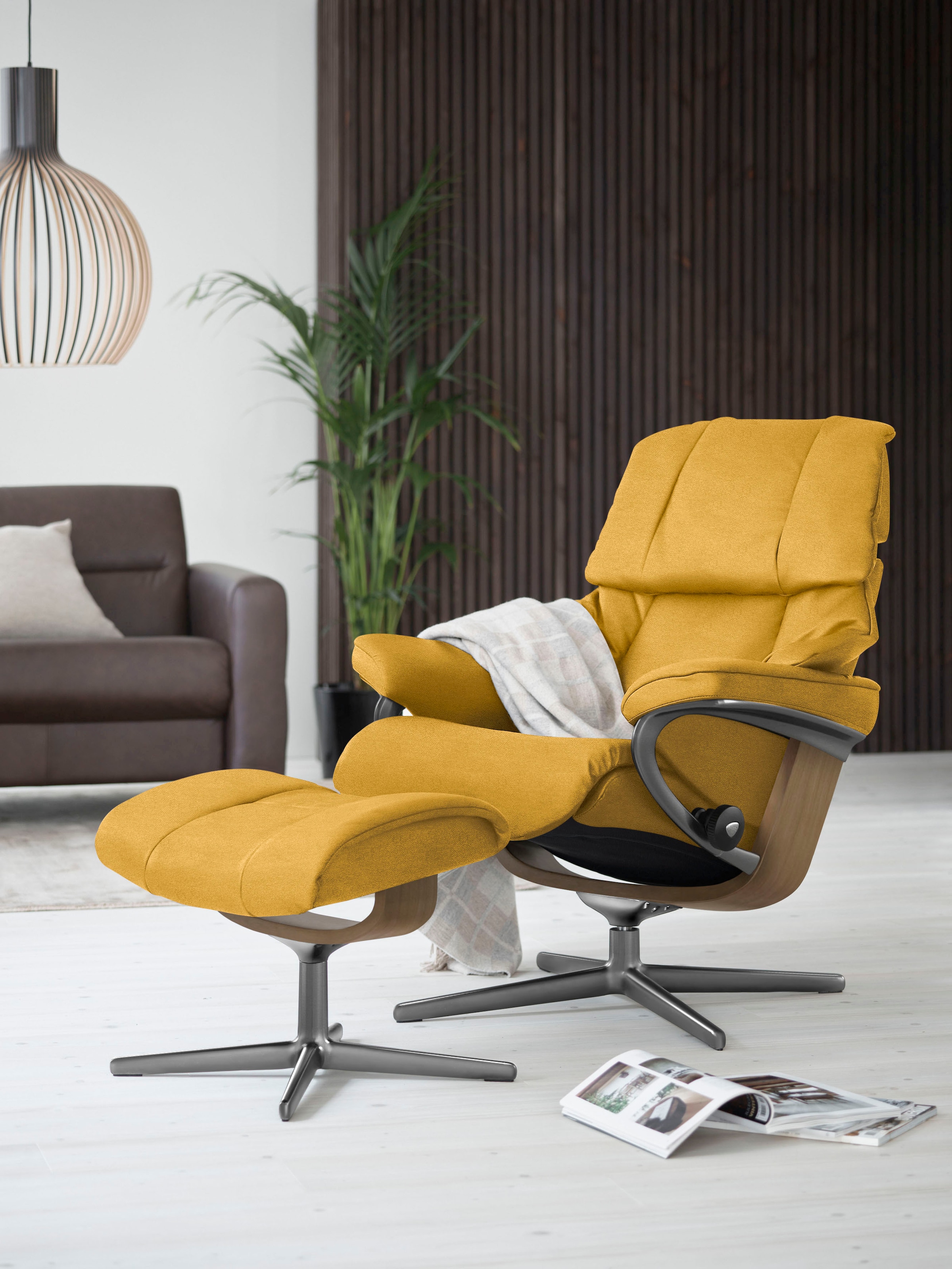 Stressless Fußhocker "Reno", mit Cross Base, Größe S, M & L, Holzakzent Eiche