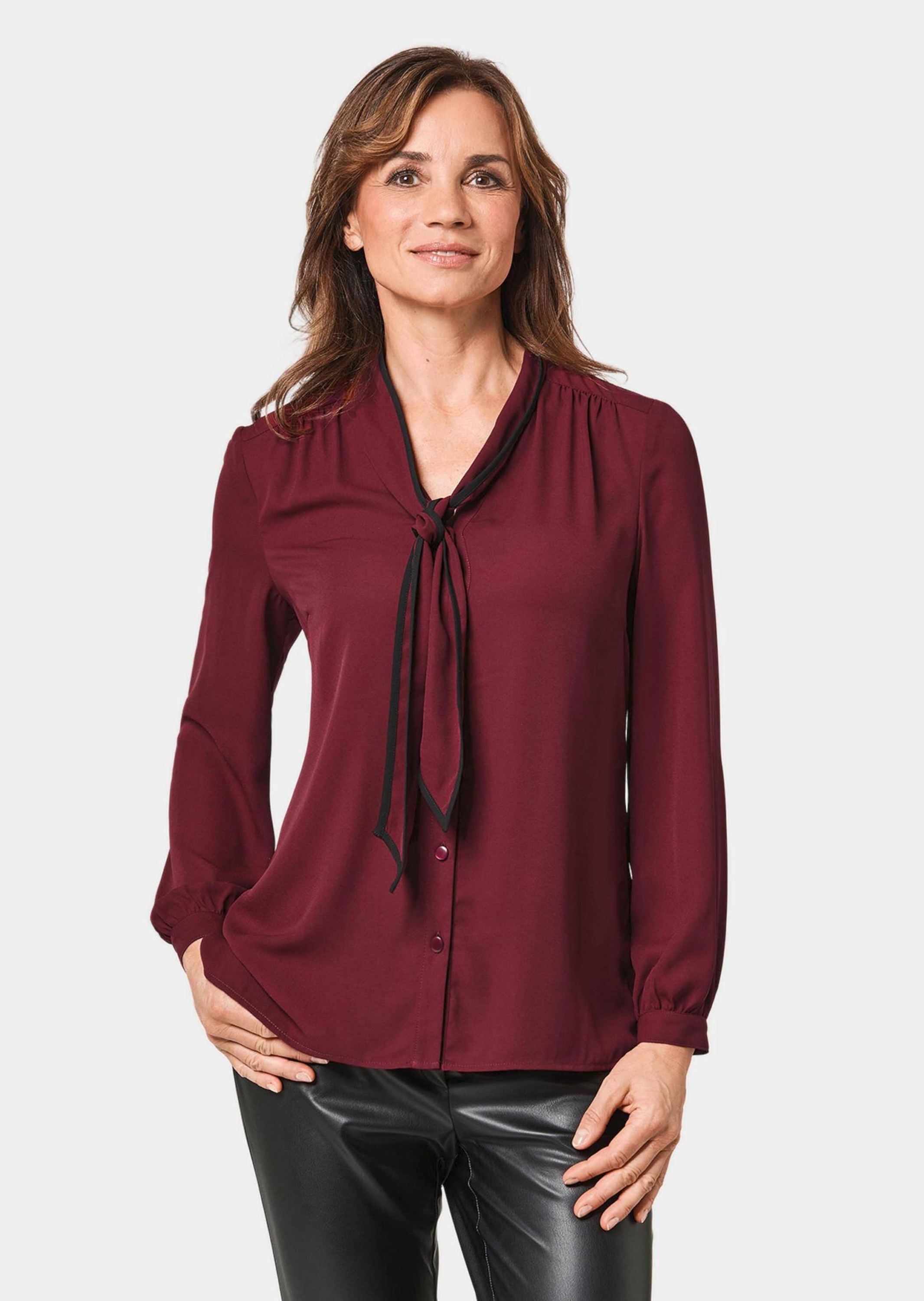 GOLDNER Langarmbluse »Schluppenbluse Figurumspielende Bluse mit modischer Schluppe«