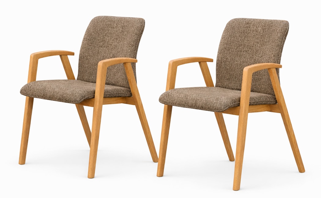 OTTO home 1100000002199 "Loreen Esszimmerstuhl, Polsterstuhl, Designstuhl" (Set) 2 Stk.mit Massivgestell, hochwertig gearbeitet, Armlehnen, stilvoll, bequem