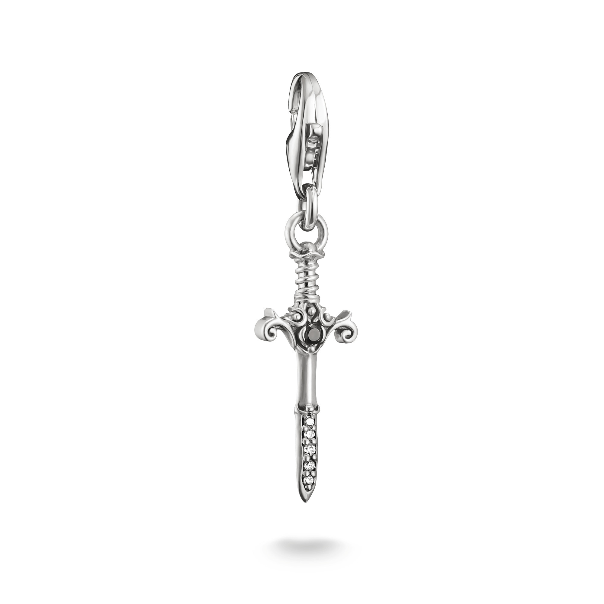 THOMAS SABO Damen Charm-Einhänger "True Romance Schwert-Design Charm - Original", silber, Silber 925 (recycelt), Charms, mit Zirkonia (synth.)