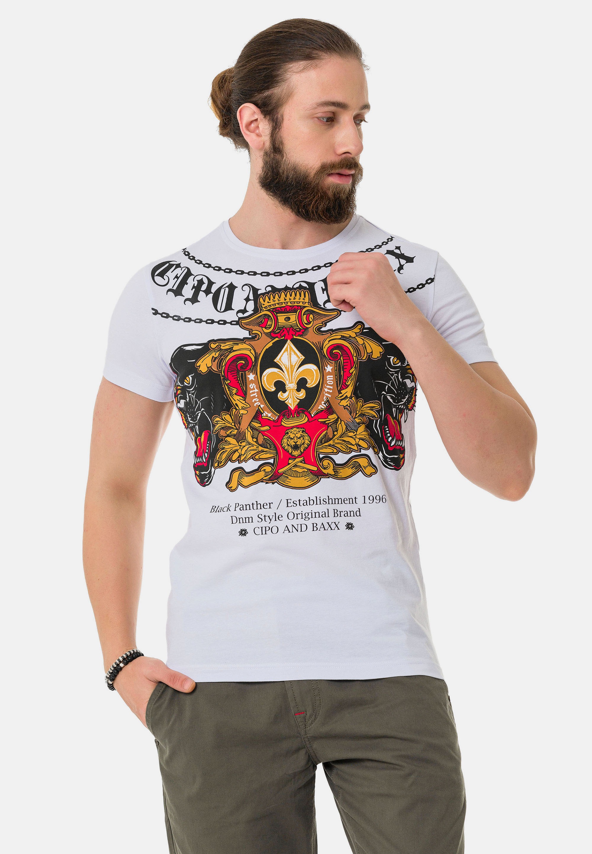Cipo & Baxx T-Shirt mit coolem Frontprint