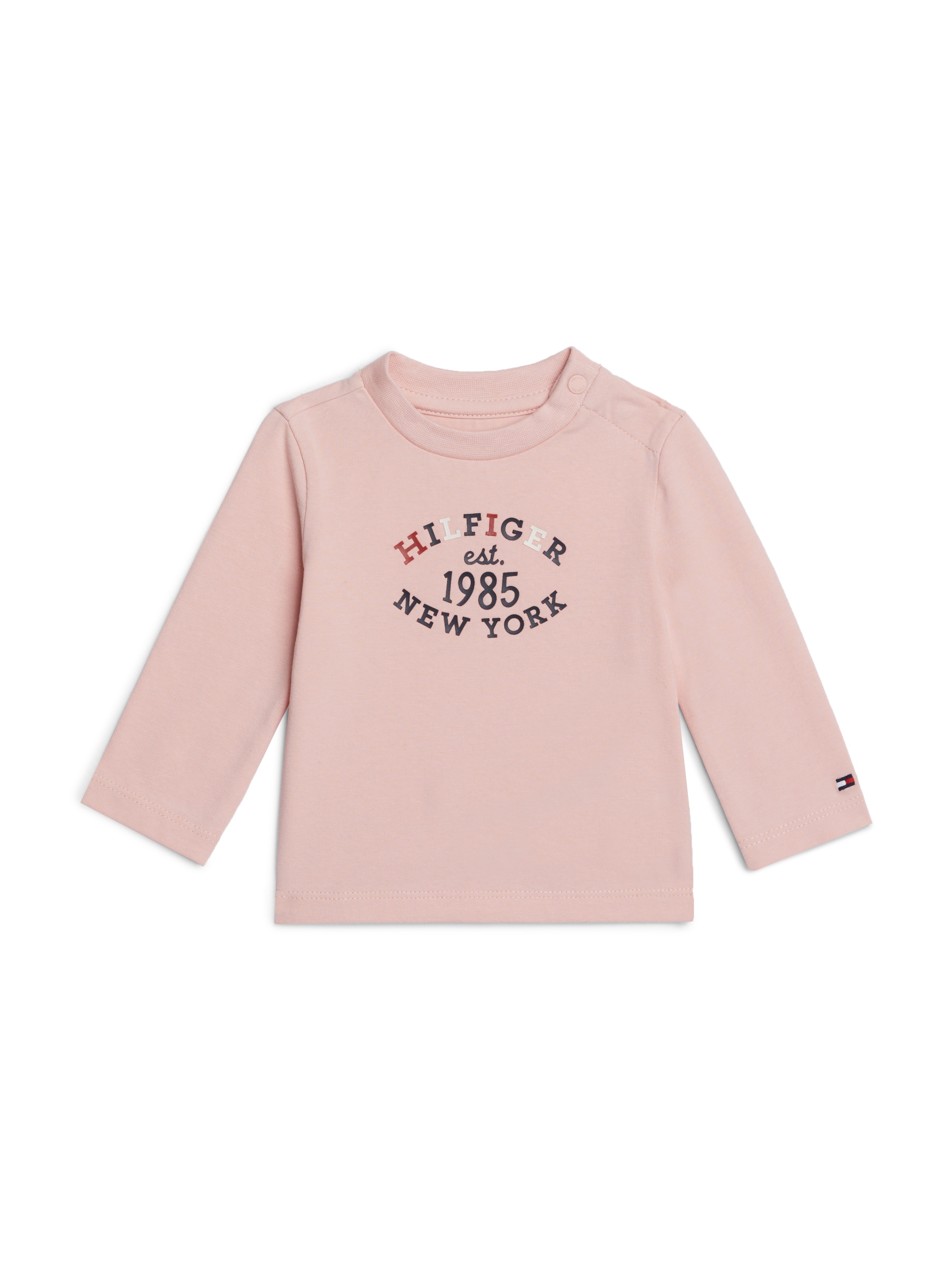 Tommy Hilfiger Langarmshirt »MONOTYPE OVAL REGULAR TEE LS«, Baby bis 2 Jahre mit Logoschriftzug