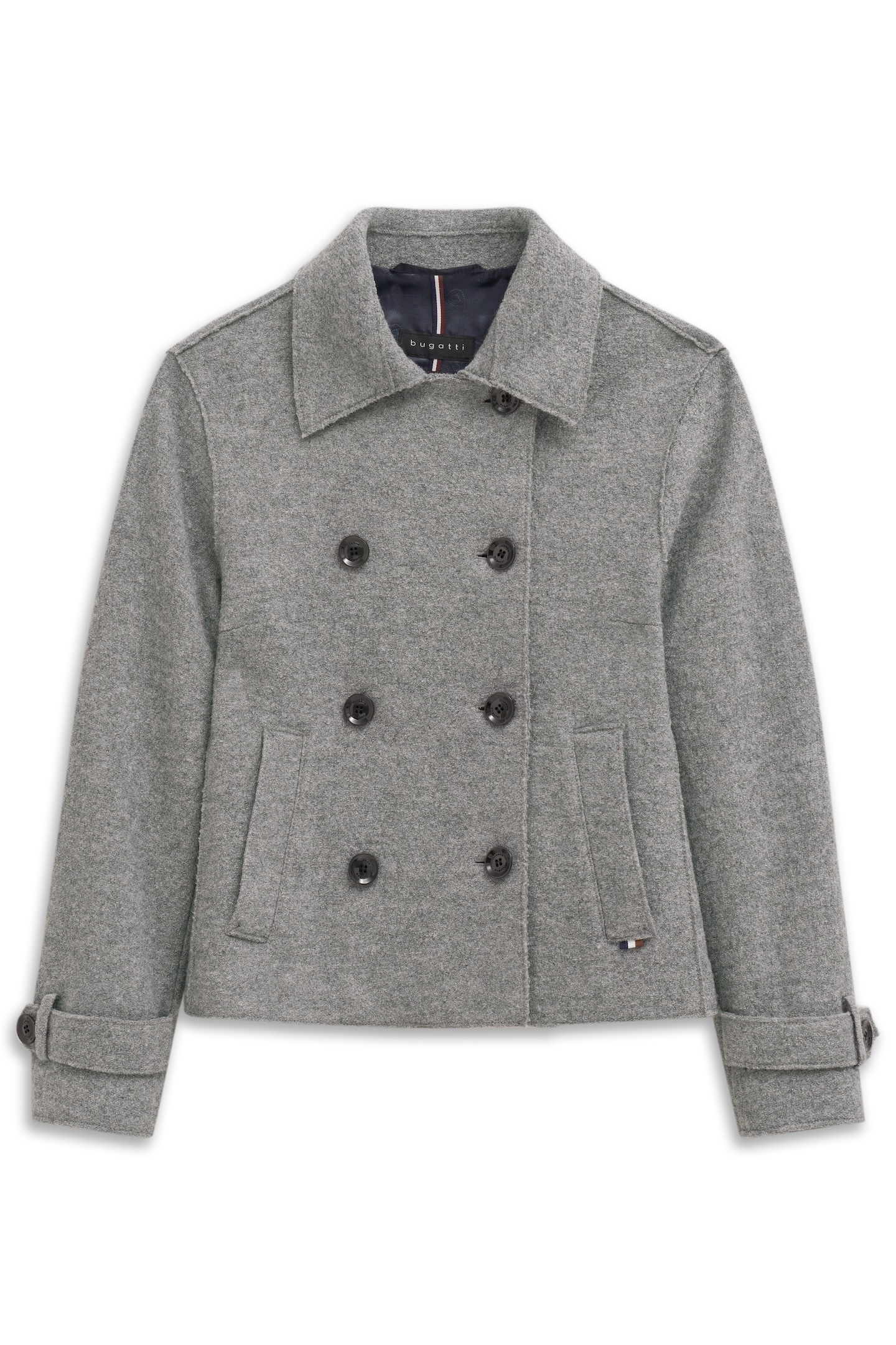 bugatti Wolljacke »Flexcity Stretch«, im Loose Fit mit offenkantig gekochter Wolle