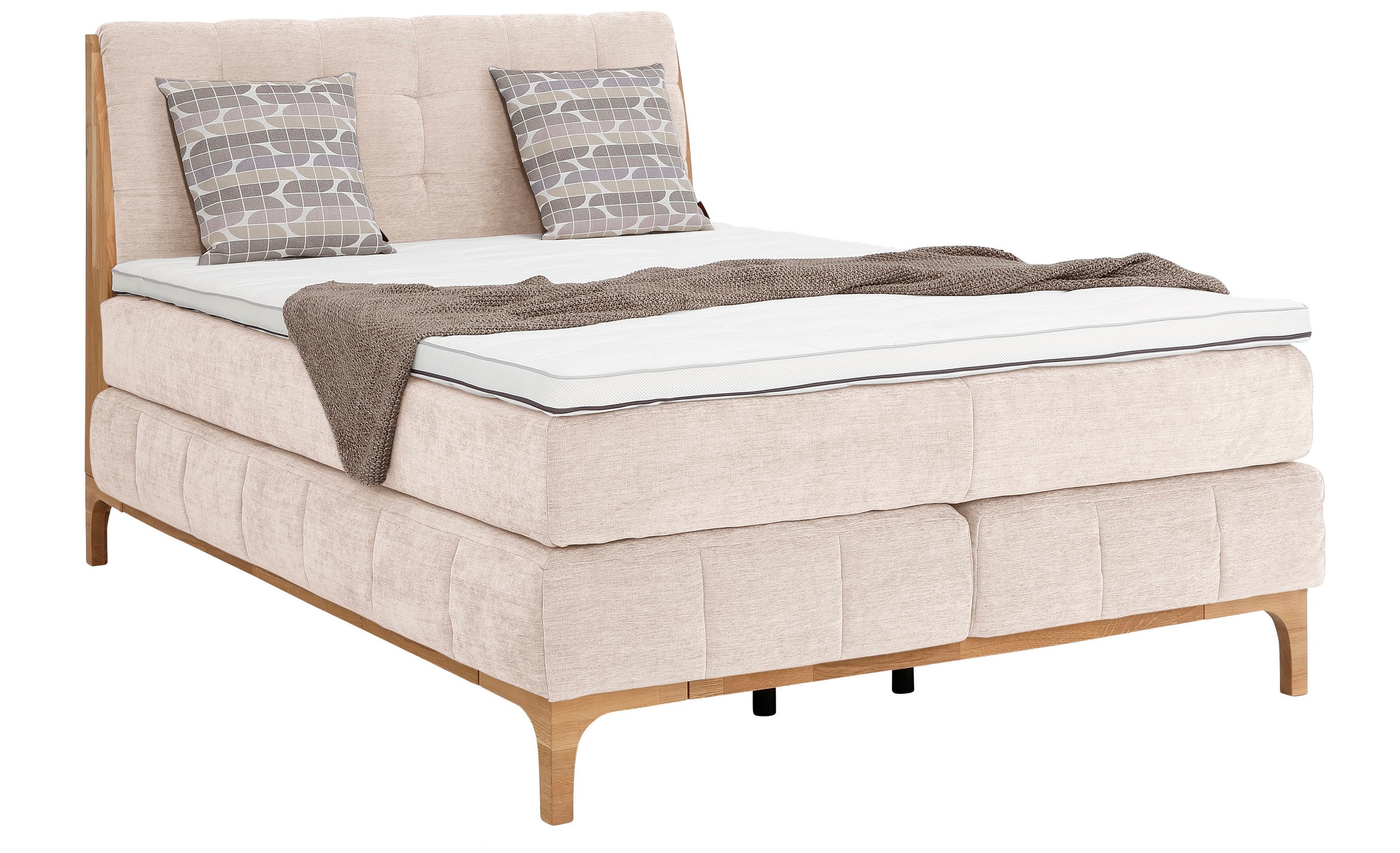 OTTO products Boxspringbett »Jelle«, (5 St.), zertifizierte, recycelte Bezugsstoffe, verschiedene Ausführungen