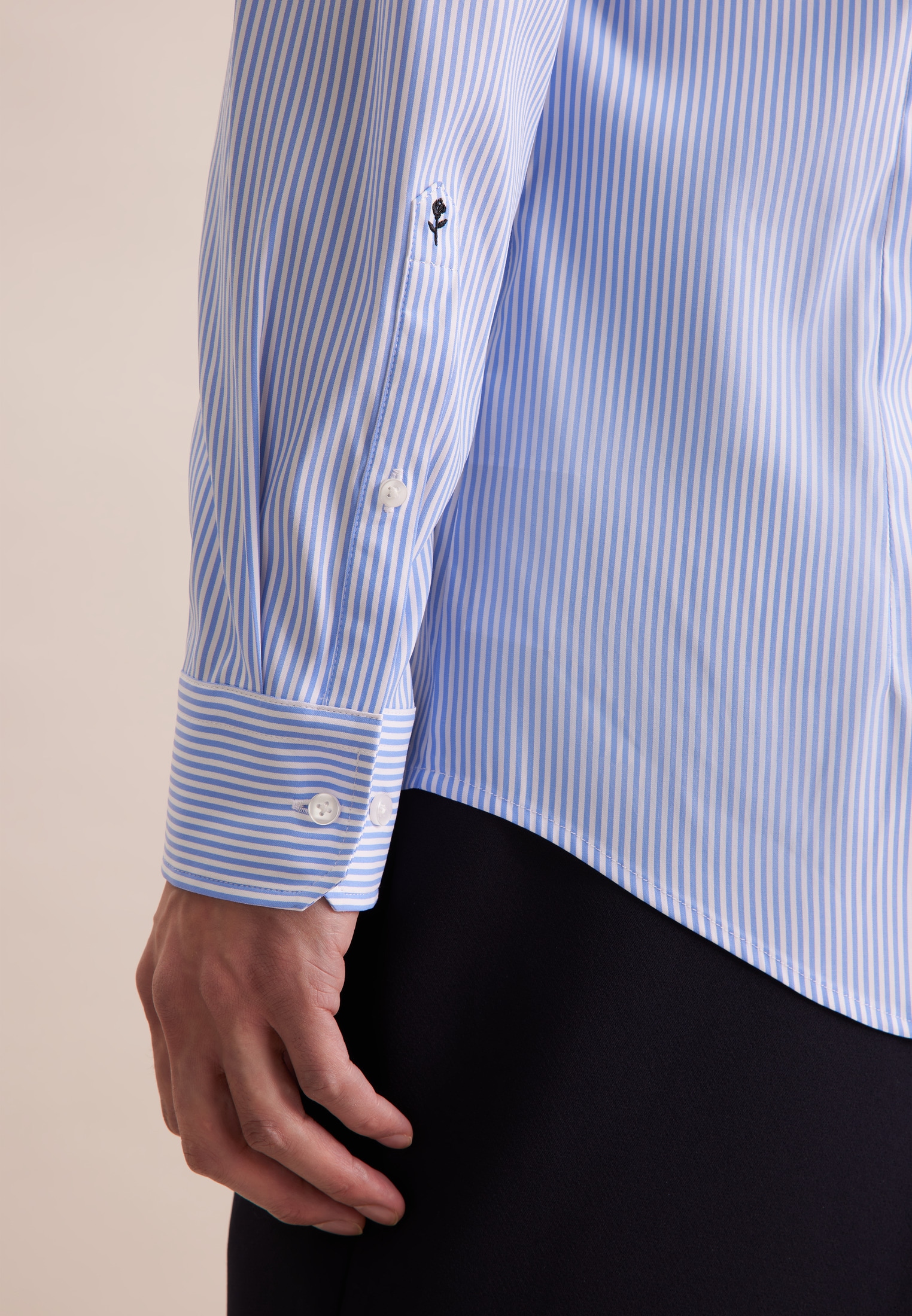 seidensticker Businesshemd »Slim«, Slim Extra langer Arm Kentkragen Streifen