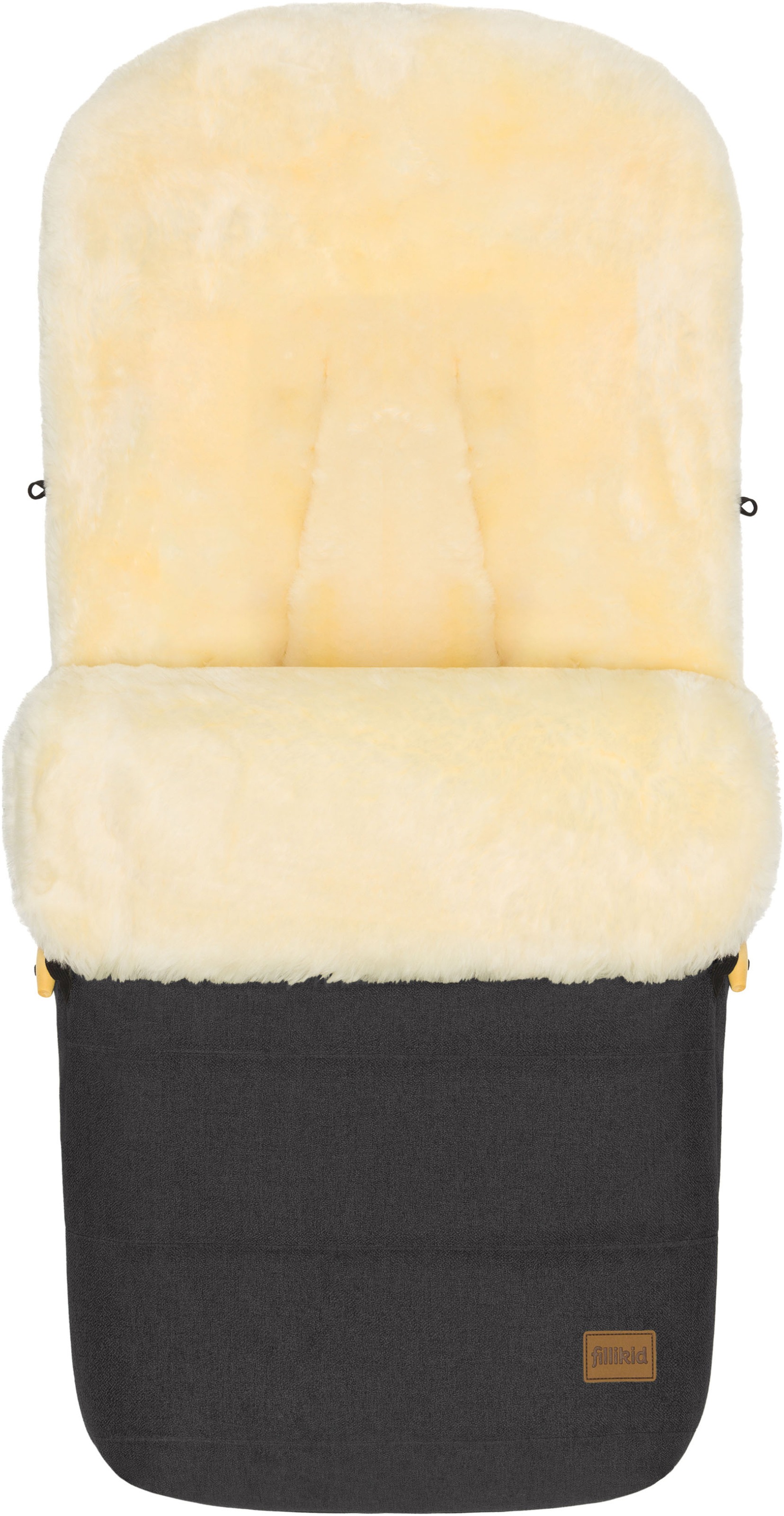 FILLIKID Kinder Fußsack "Bernina Style mit Lammfell, Winterfußsack"dunkelgrau, Lammfell, Polyester, Fußsäcke