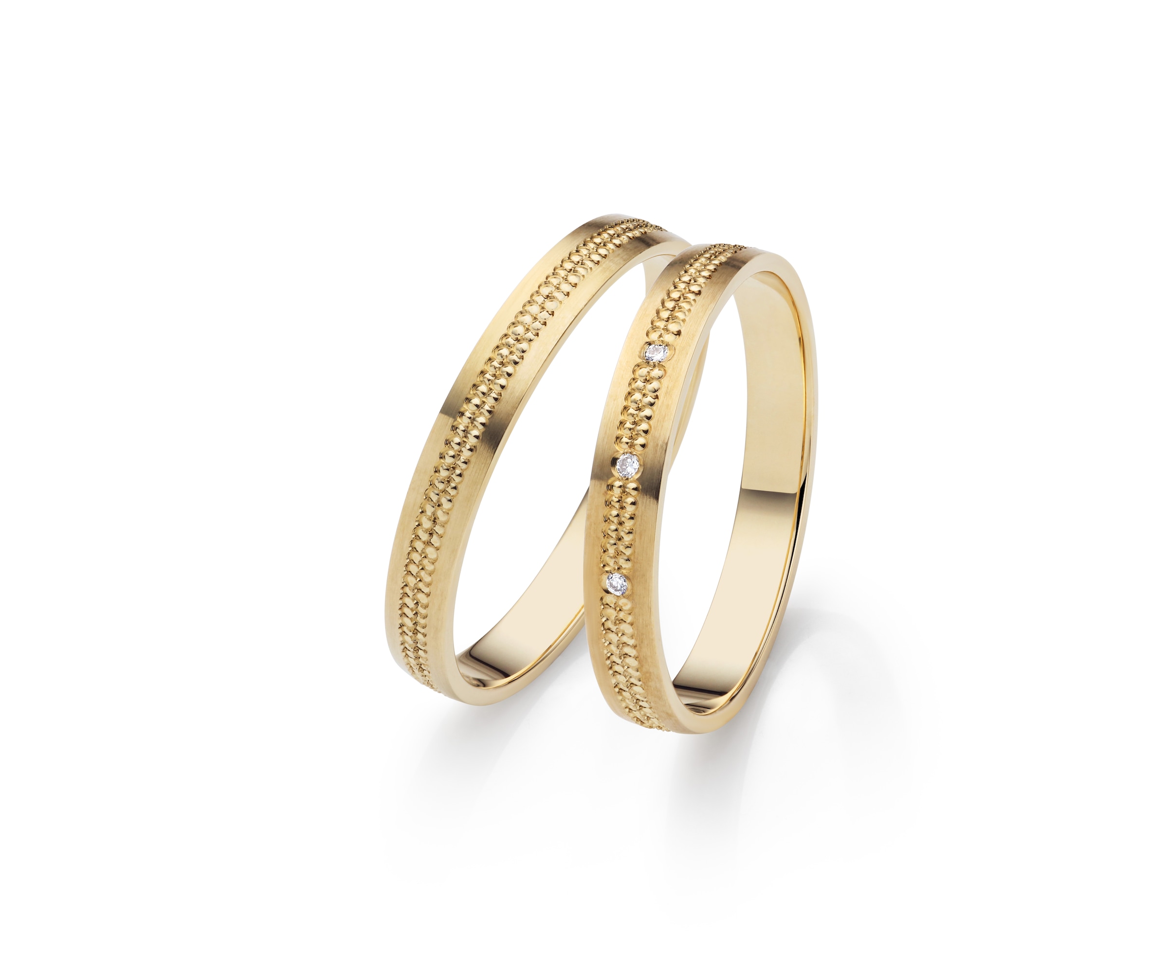 Trauring FIRETTI "Schmuck Geschenk Gold 375 Hochzeit Ehering Partnerring "LIEBE" Gr. 56, gold (gelbgoldfarben), Fingerringe, Damen, 56, ohne Brillanten, Gelbgold 375, 3mm, Trauring, Made in Germany - wahlweise mit oder ohne Brillanten