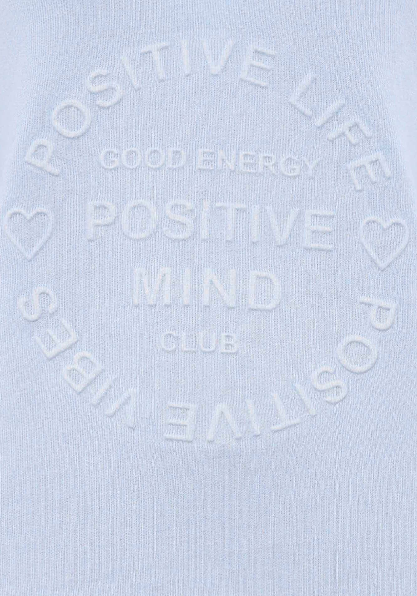 Zwillingsherz Sweatshirt »"Positive Mind"«, Mit V-Ausschnitt im Used Look und Stempeldruck