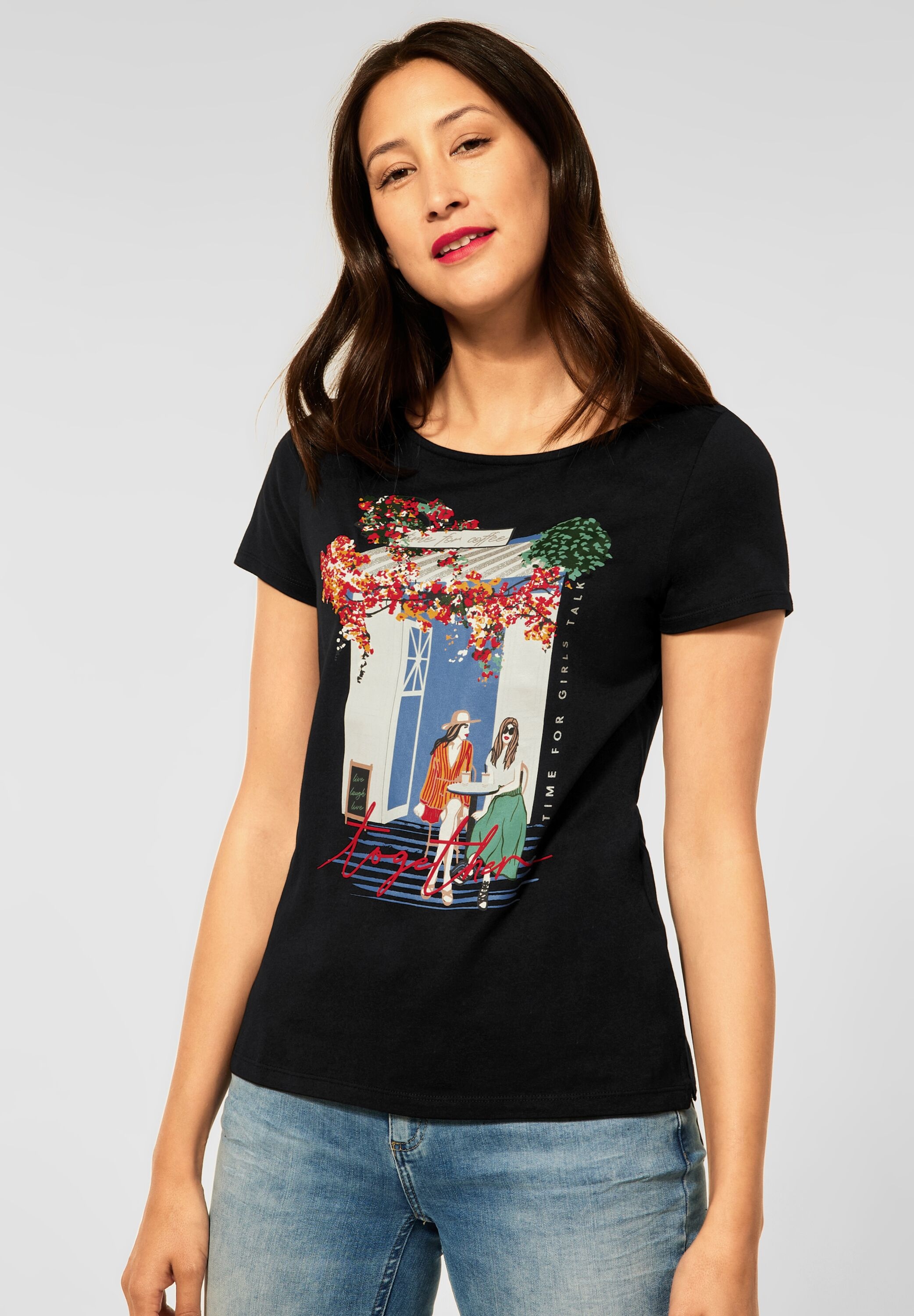 STREET ONE T-Shirt mit U-Boot-Ausschnitt