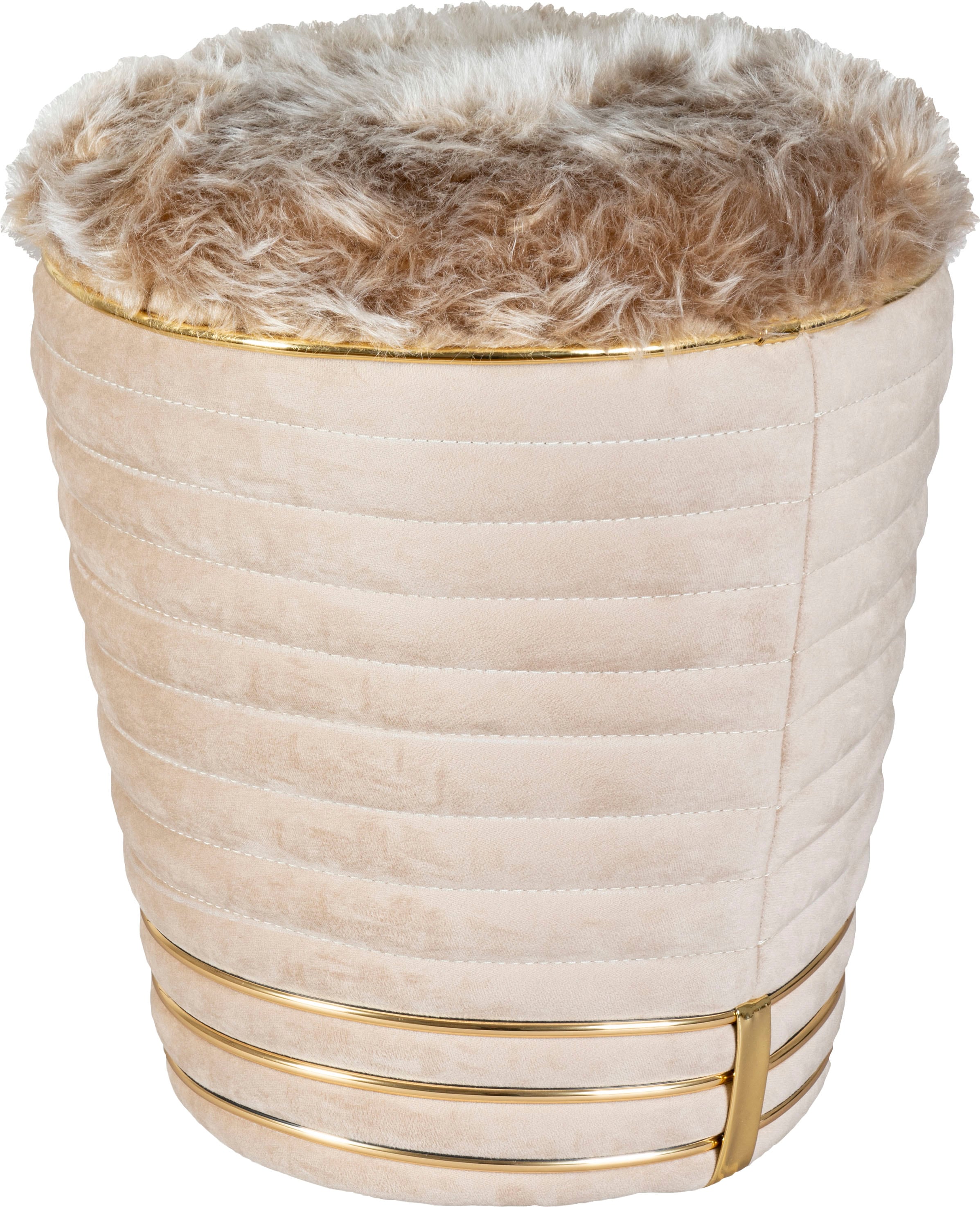 Kayoom Sitzhocker »Hocker Doric, trendiger Look, ästhetische Farbgebung, schöne Steppung«, (1 St.), komfortabel, hochqualitativ, pflegeleicht, hochwertige Materialien