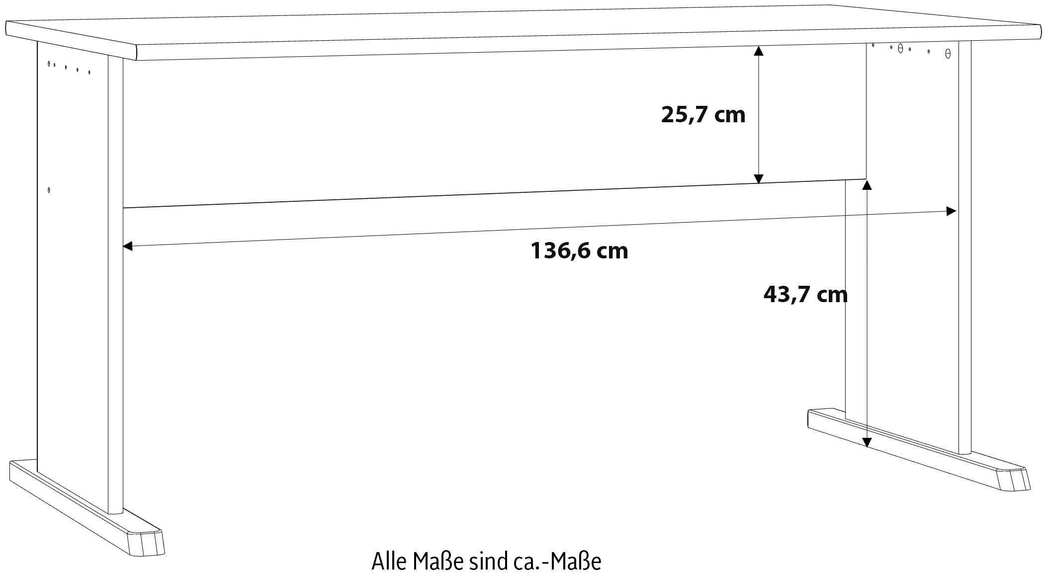 FORTE Schreibtisch »Tempra«, Breite 144 cm