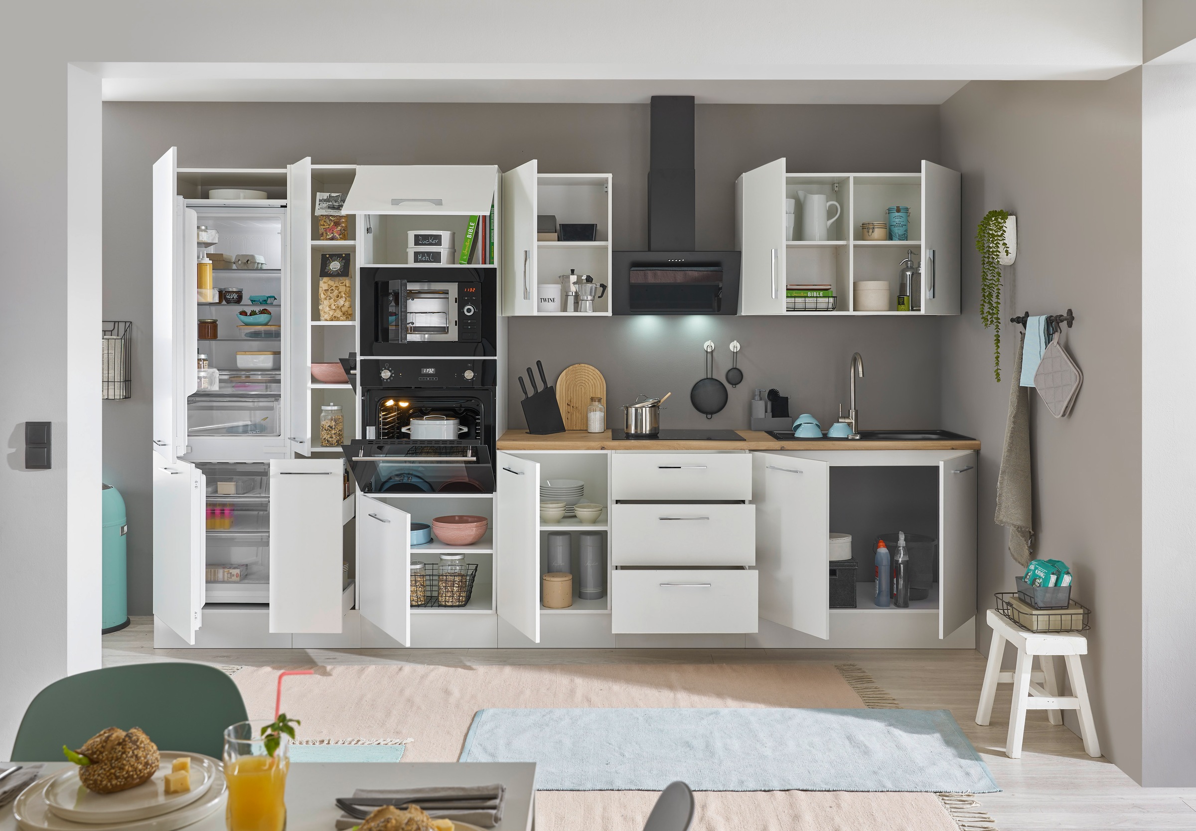 BASIC by Balculina Küchenzeile »Turin«, Breite 360 cm, wahlweise mit E-Geräten