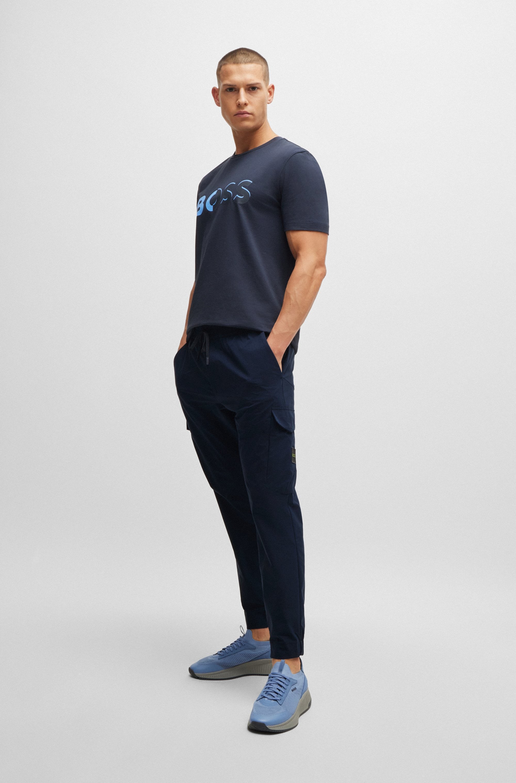 BOSS GREEN Cargohose »T_Urbanex-CargoLight«, mit elastischem Bund und Kordelzug