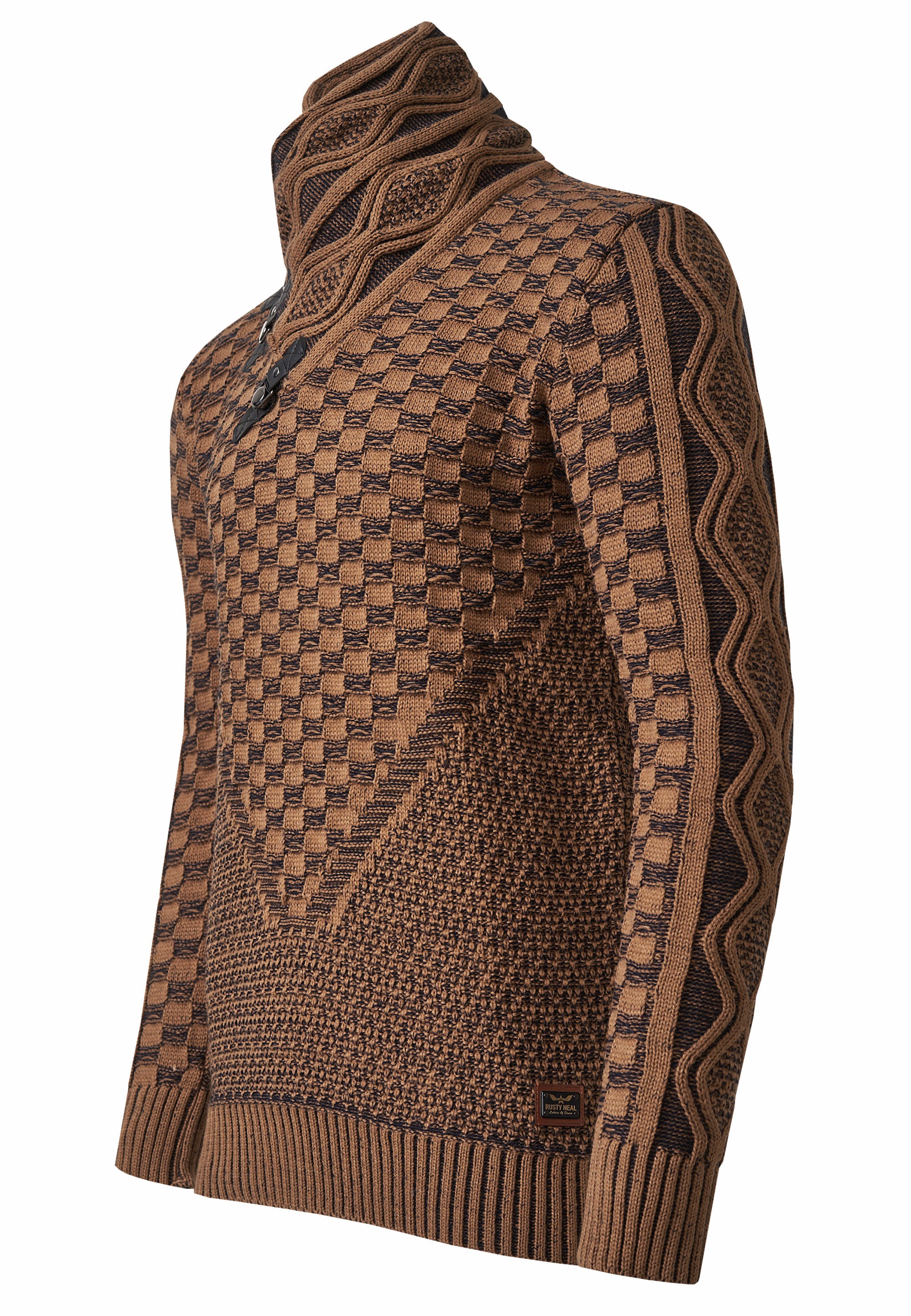 Rusty Neal Strickpullover, mit extravagantem Schalkragen
