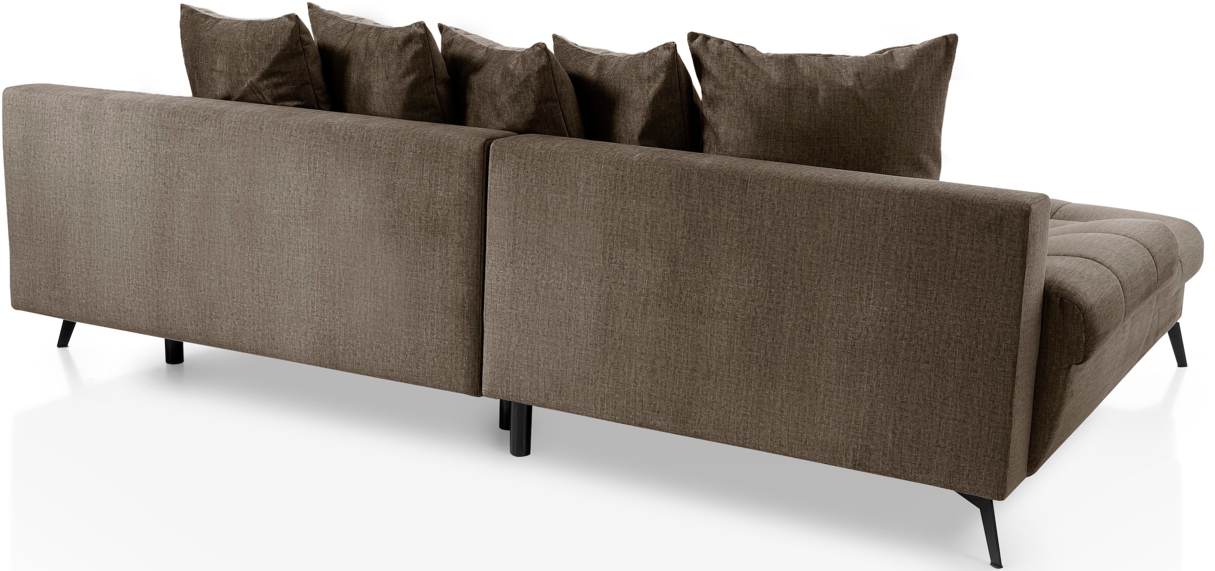exxpo - sofa fashion Ecksofa »Olmedo, extravagantes Design und toller Sitzkomfort, L-Form«, inklusive Bettfunktion, Bettkasten und Rückenkissen
