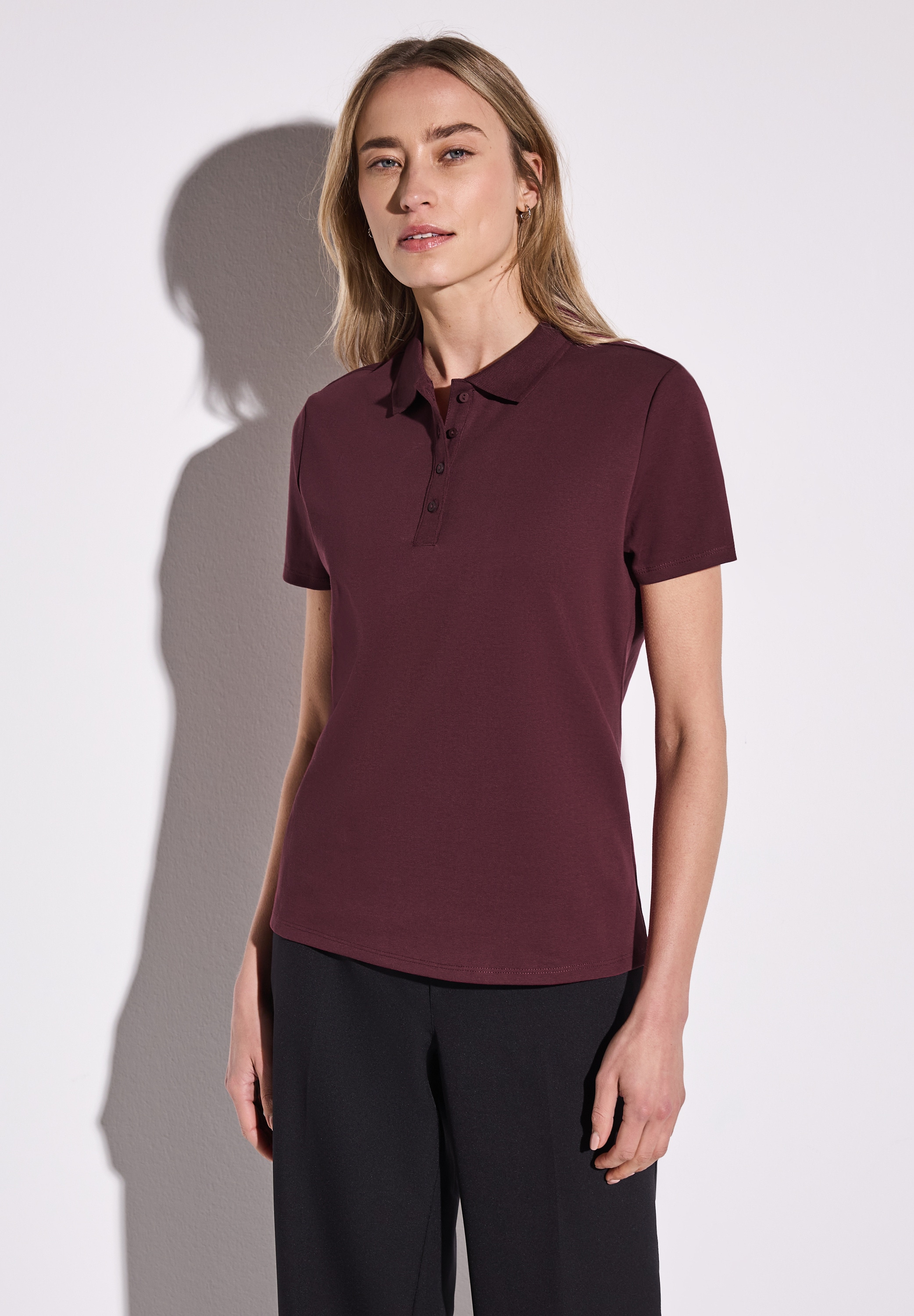 STREET ONE Poloshirt, mit Ripsstruktur günstig online kaufen