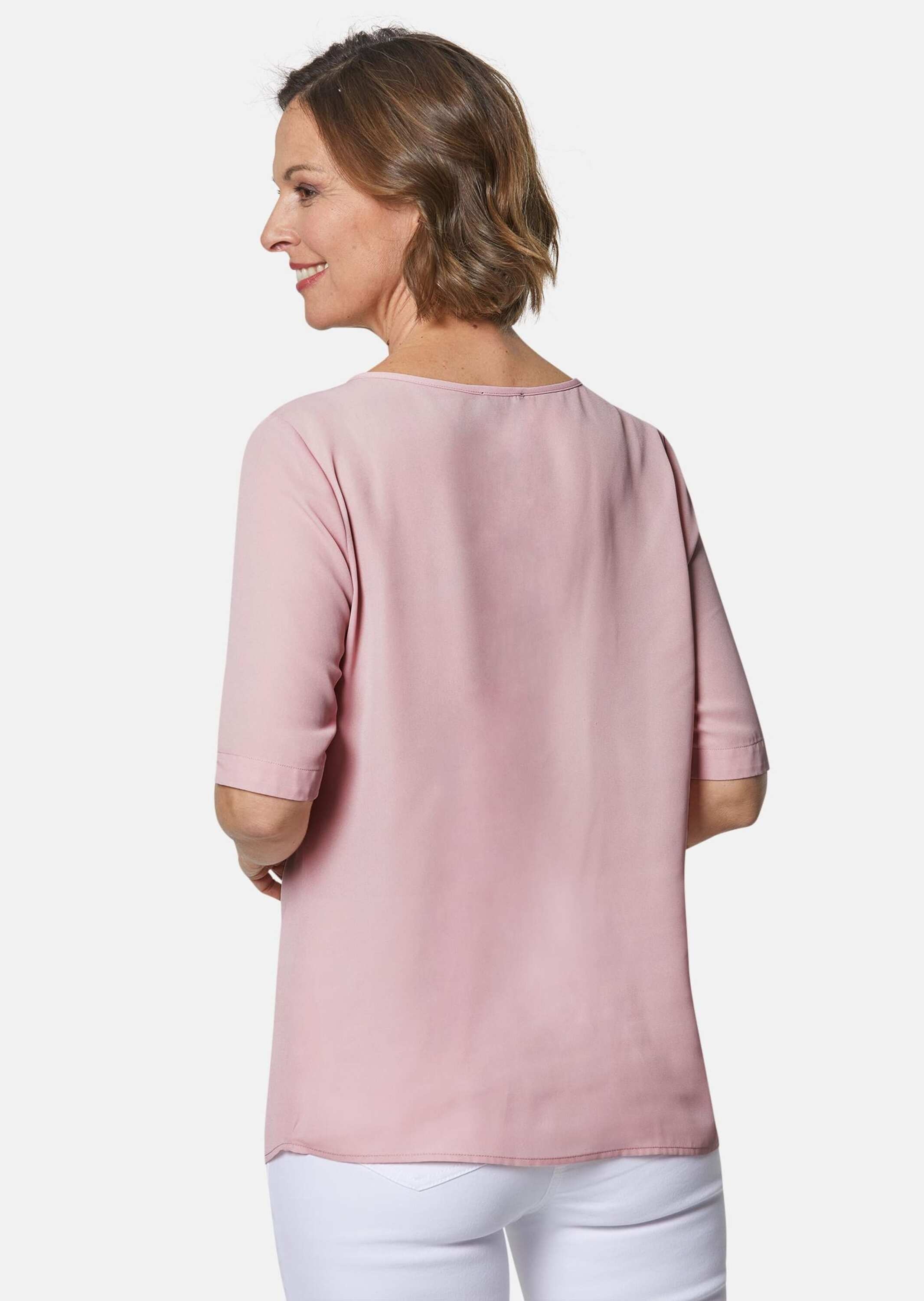 GOLDNER Kurzarmbluse »Bluse Feminine Bluse mit aufregender Ausschnittlösung«