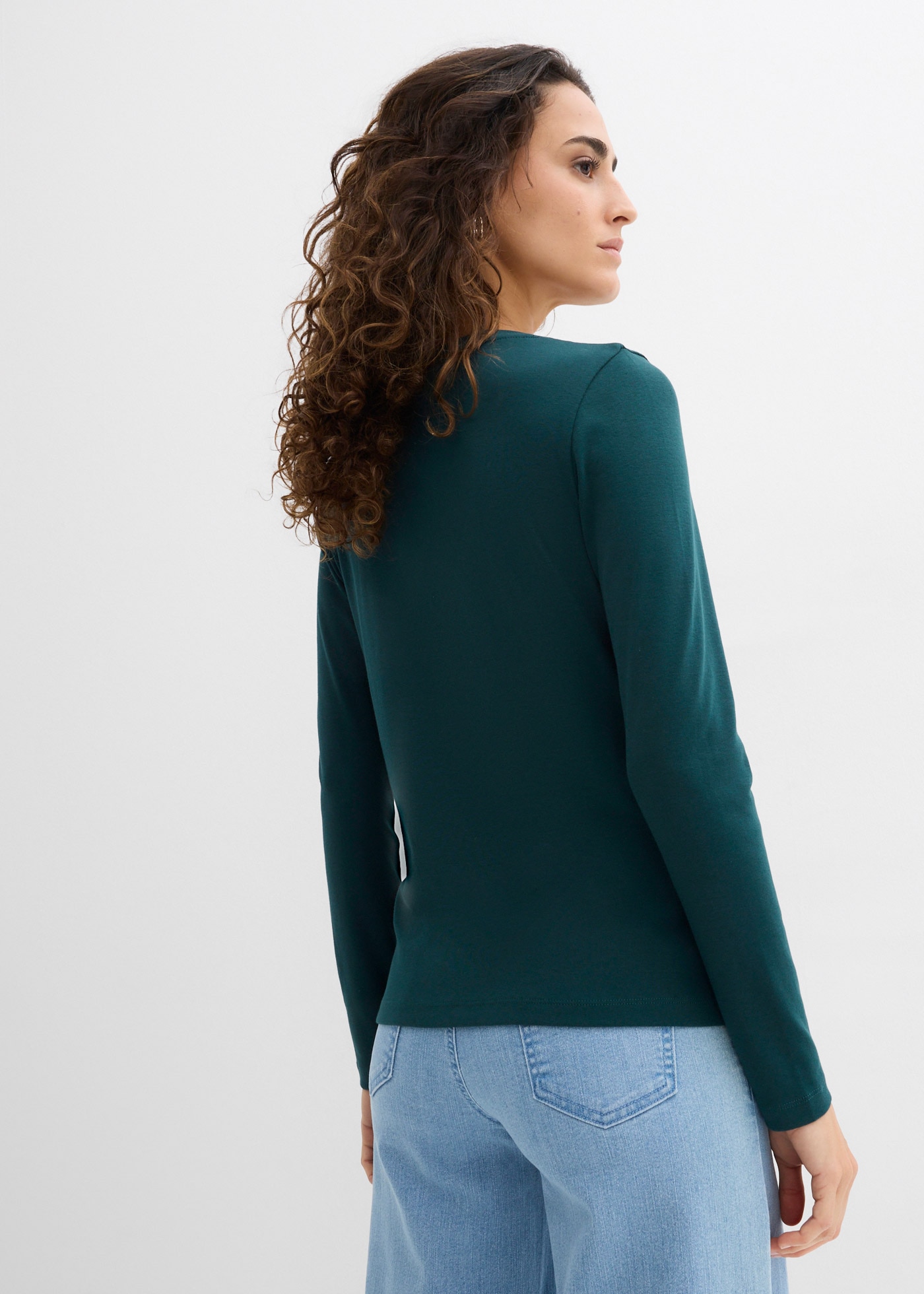 bonprix Langarmshirt eng anliegende Passform, lange Ärmel, für Frühling und Sommer