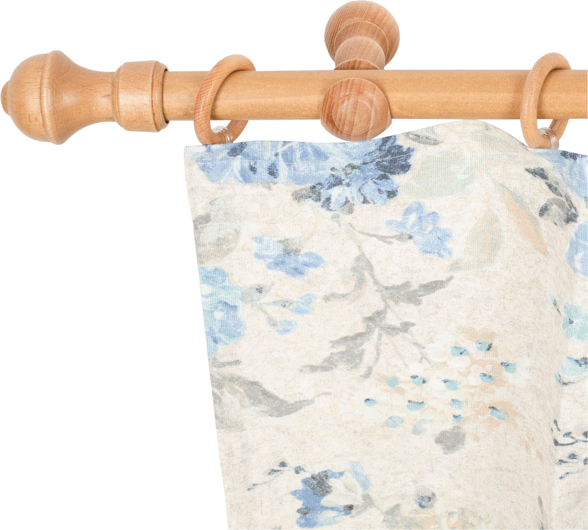 SN DECO GROUP Gardinenstange "Ares" 1 läufig-läufig Fixmaß 28 mm, Holz, verschiedene Längen und Farben, Komplettset