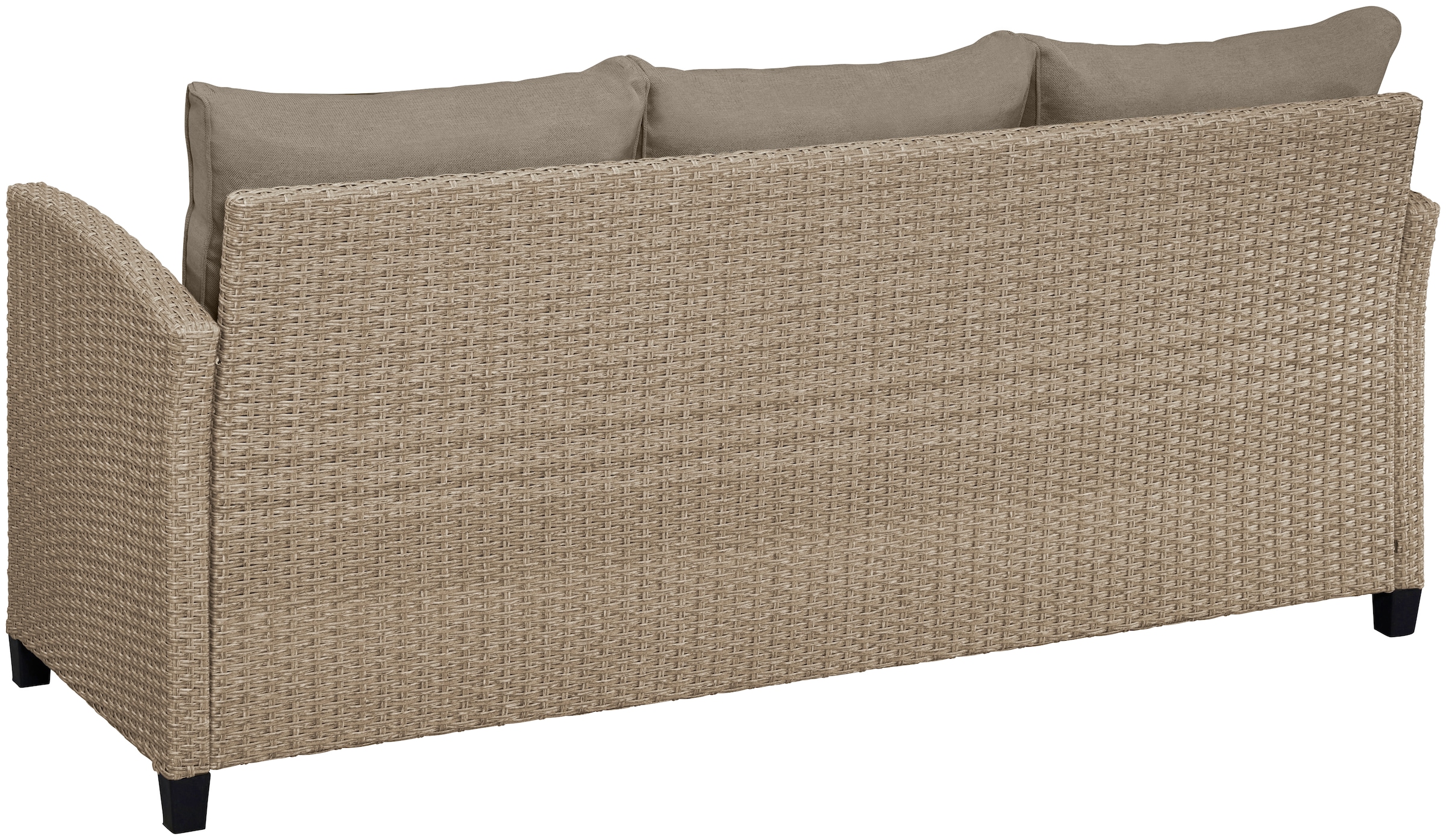 KONIFERA Gartenlounge-Set »Amsterdam«, (Set, 16 tlg., 1x 3er Sofa, 1x 2 Sessel, 2x Hocker, 1xTisch 144,5x74x67cm,Polyrattan), Stahl, Ablagefläche unter dem Tisch, Loungeset