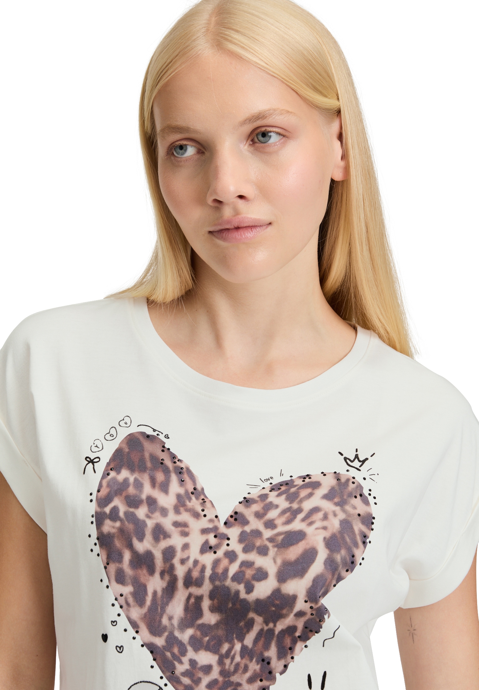 Cartoon Kurzarmshirt »Cartoon Damen Printshirt mit Ärmelaufschlag«, (1 tlg.)